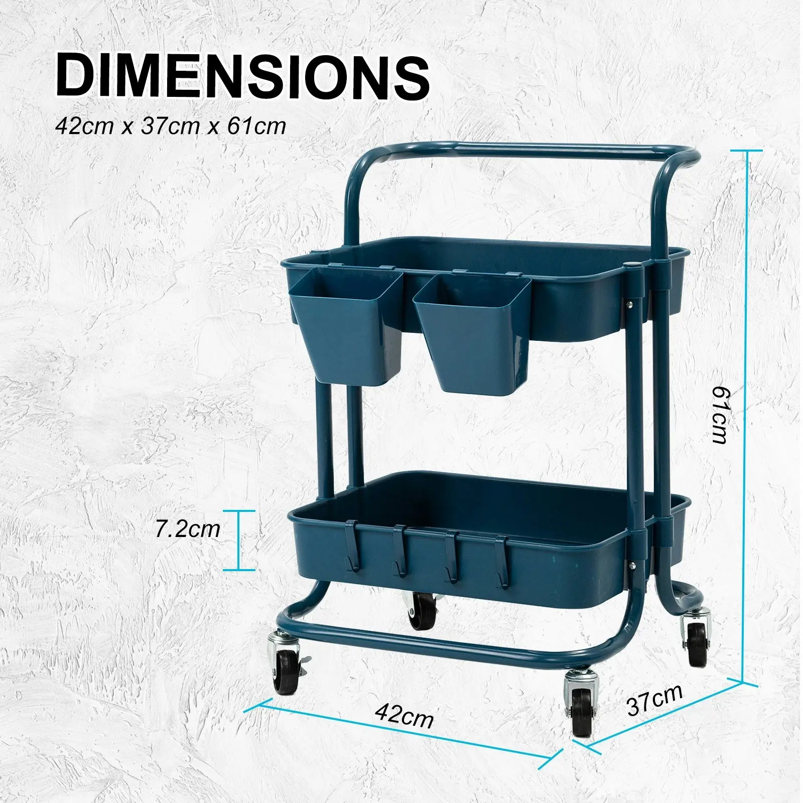 Trolley Cart Storage 2 Tier - BLUE