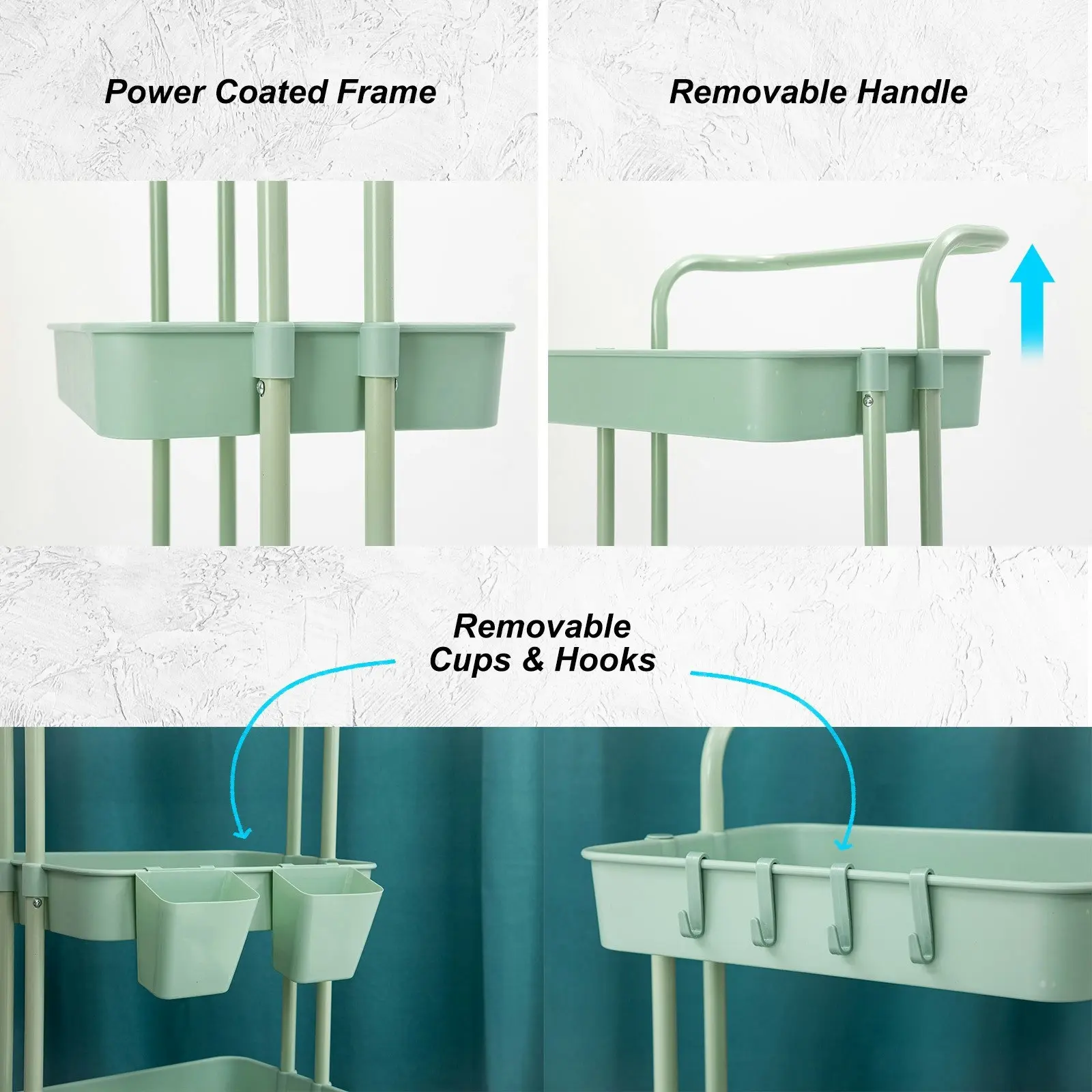 Trolley Cart Storage 2 Tier - GREEN