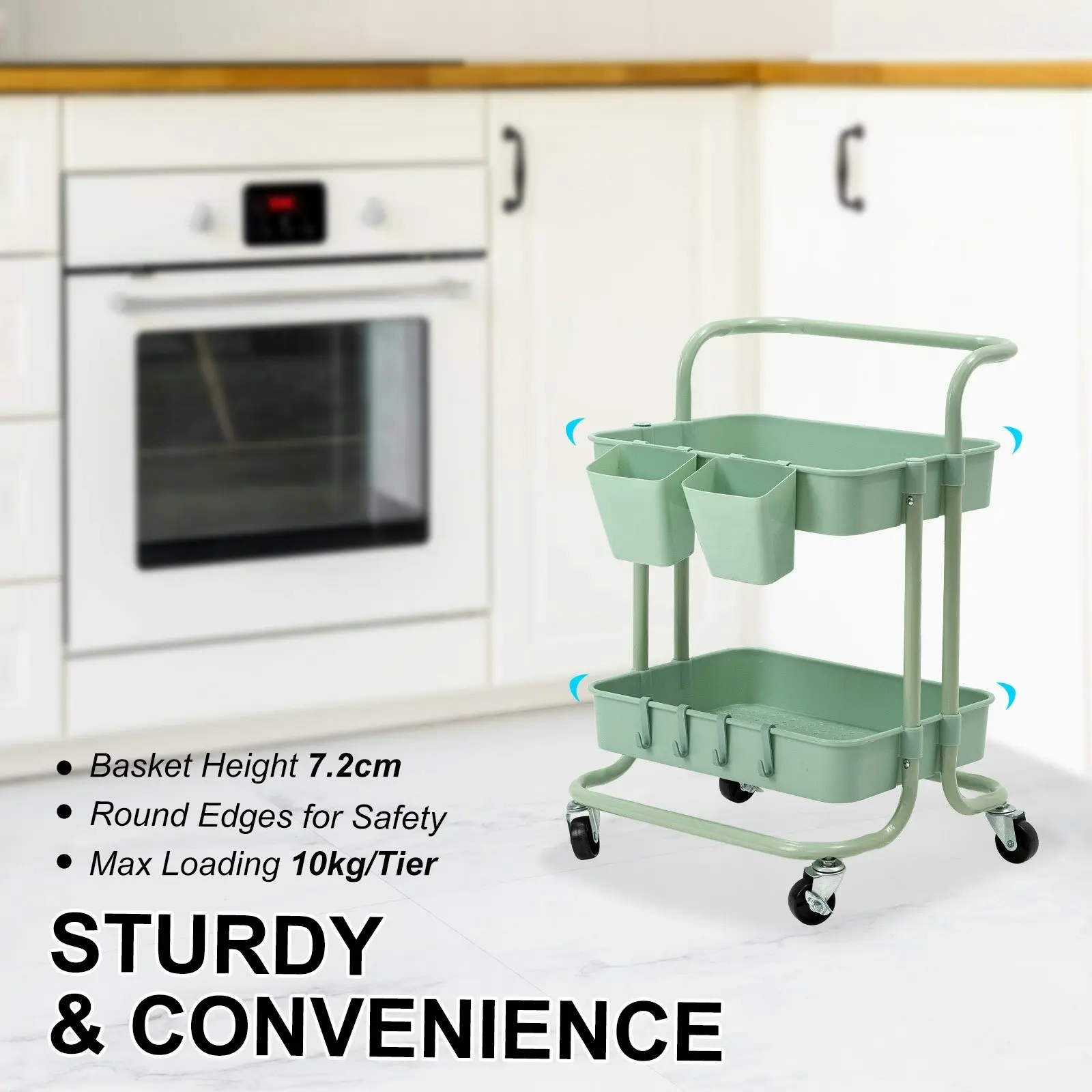 Trolley Cart Storage 2 Tier - GREEN