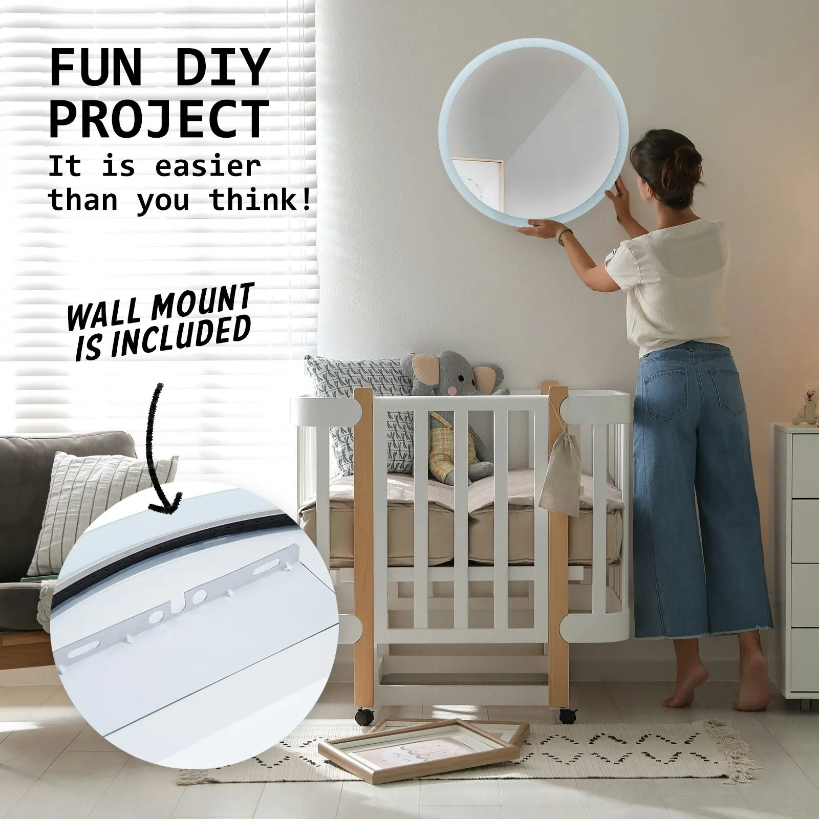 50cm LED Wall Mirror Round Bathroom