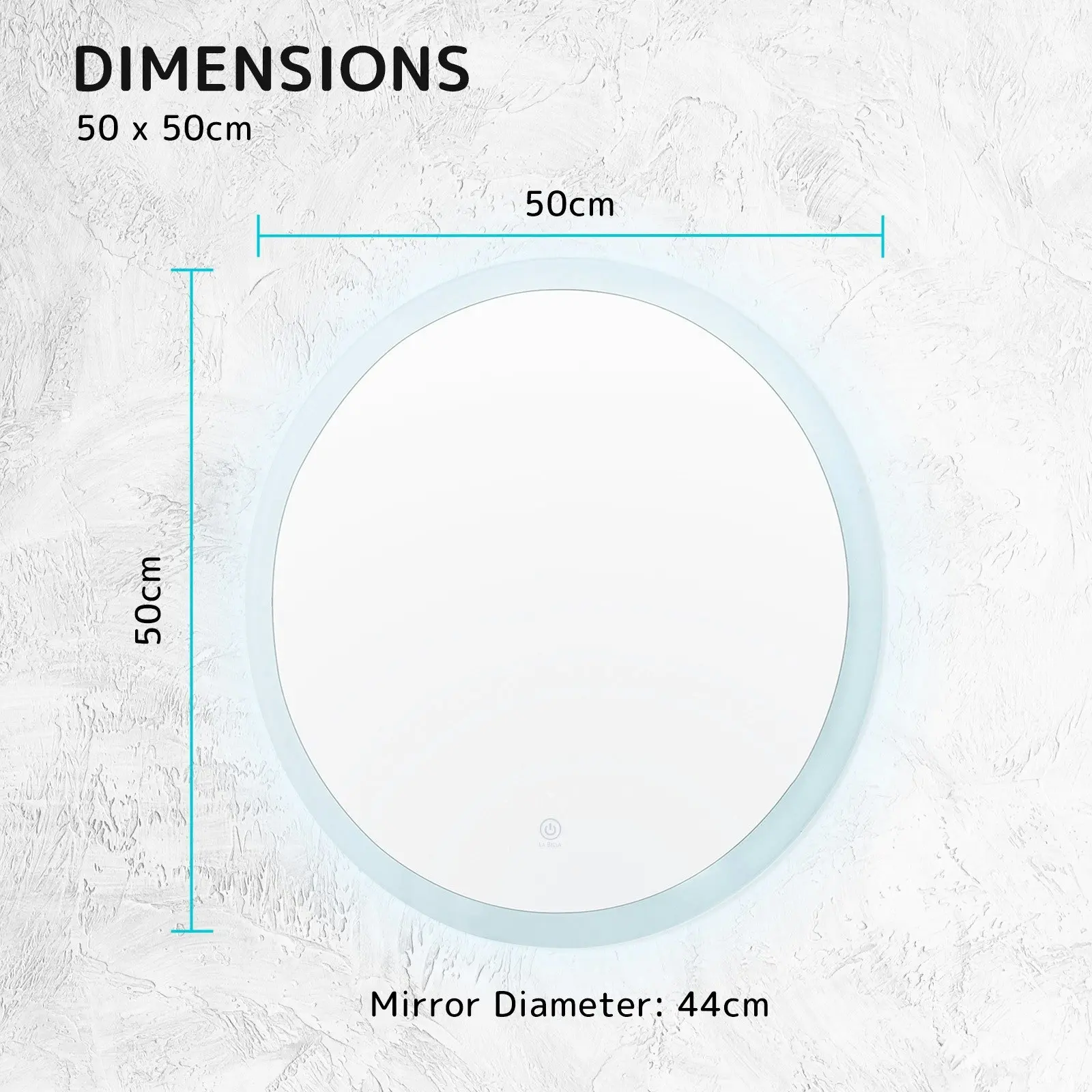 50cm LED Wall Mirror Round Bathroom