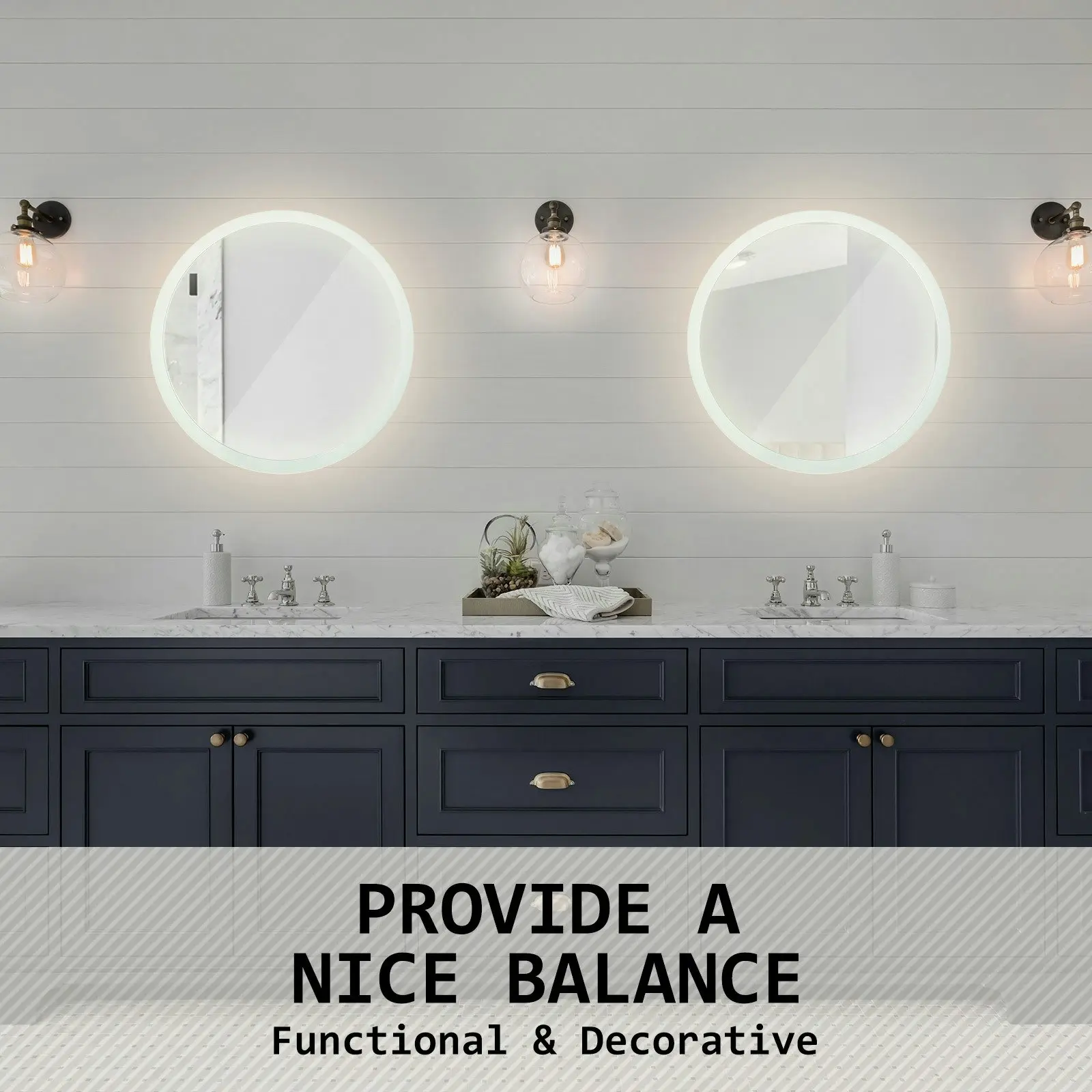 50cm LED Wall Mirror Round Bathroom