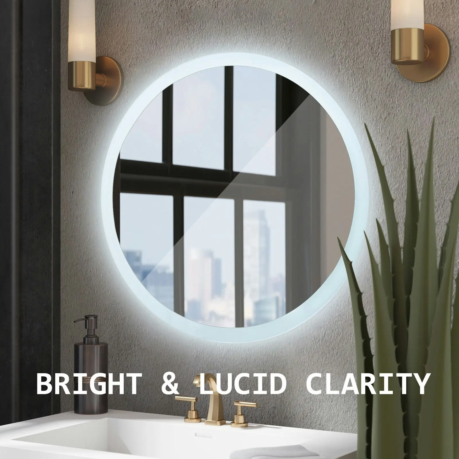 50cm LED Wall Mirror Round Bathroom