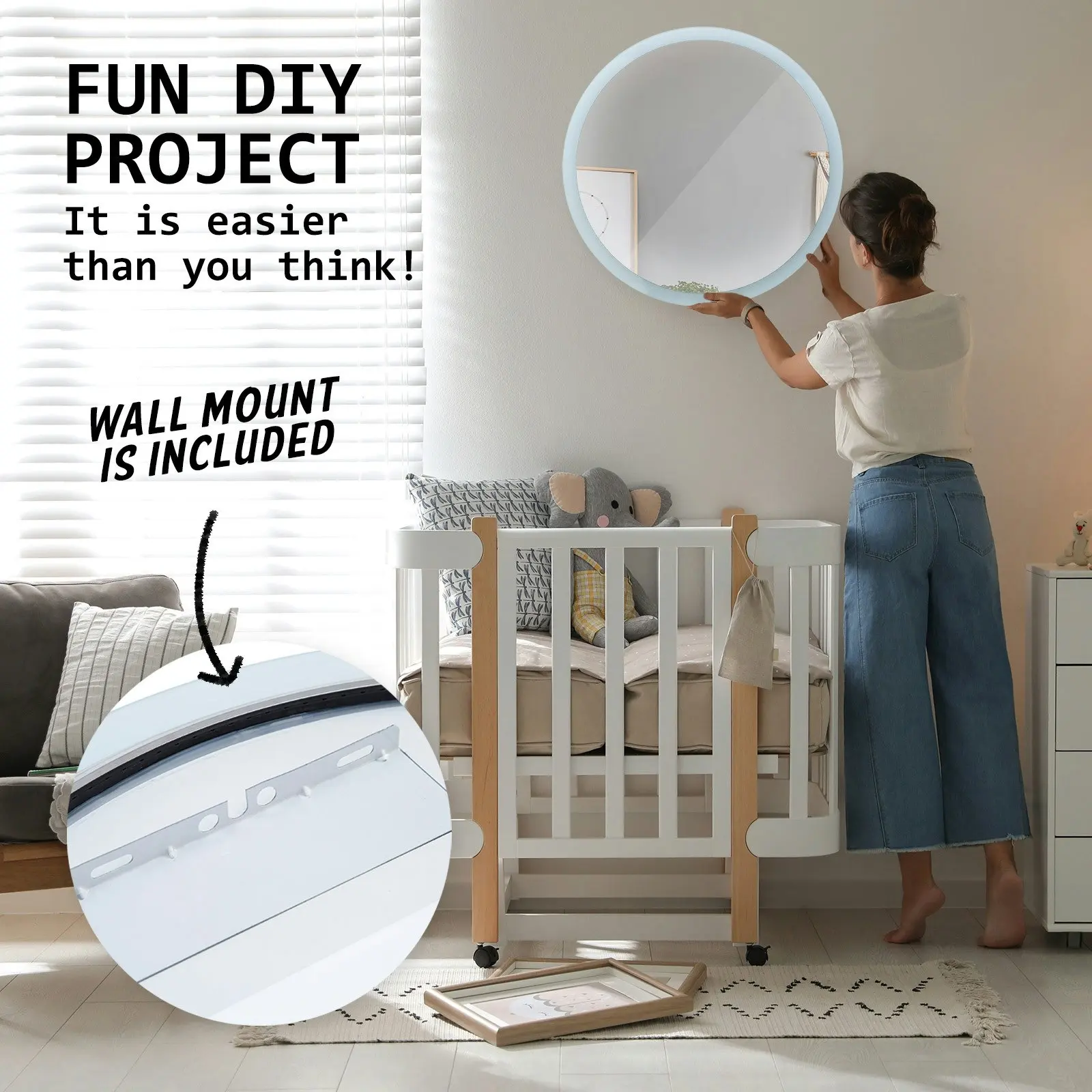 70cm LED Wall Mirror Round Bathroom