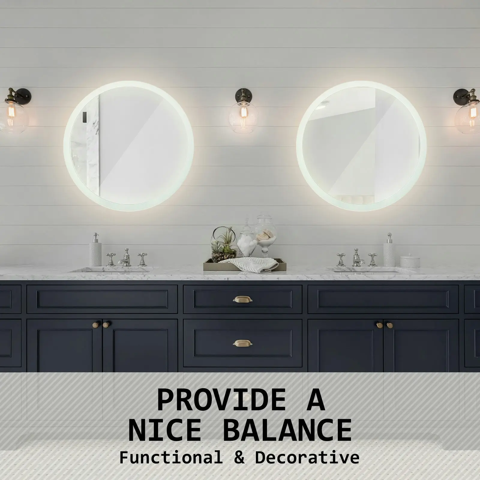 70cm LED Wall Mirror Round Bathroom