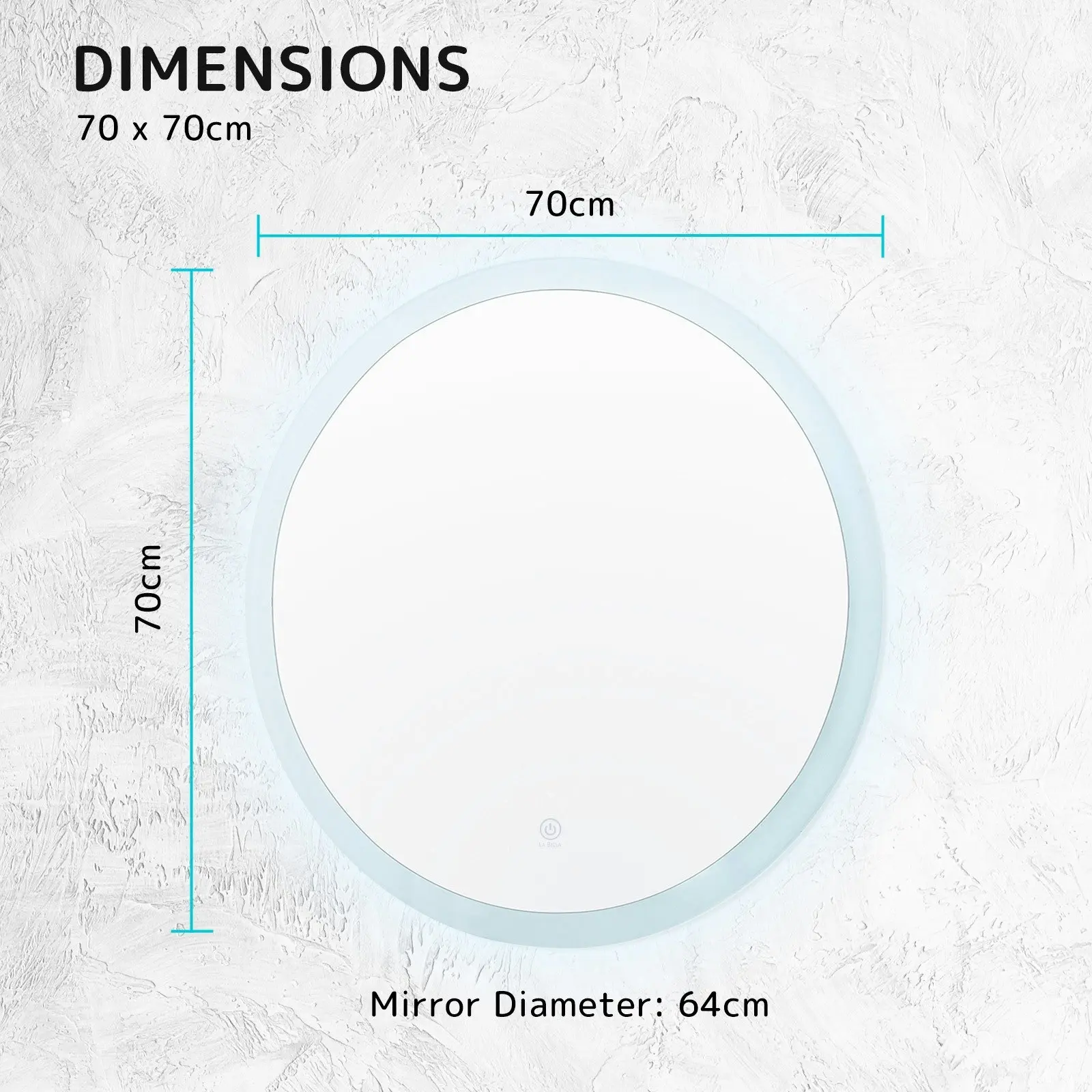 70cm LED Wall Mirror Round Bathroom