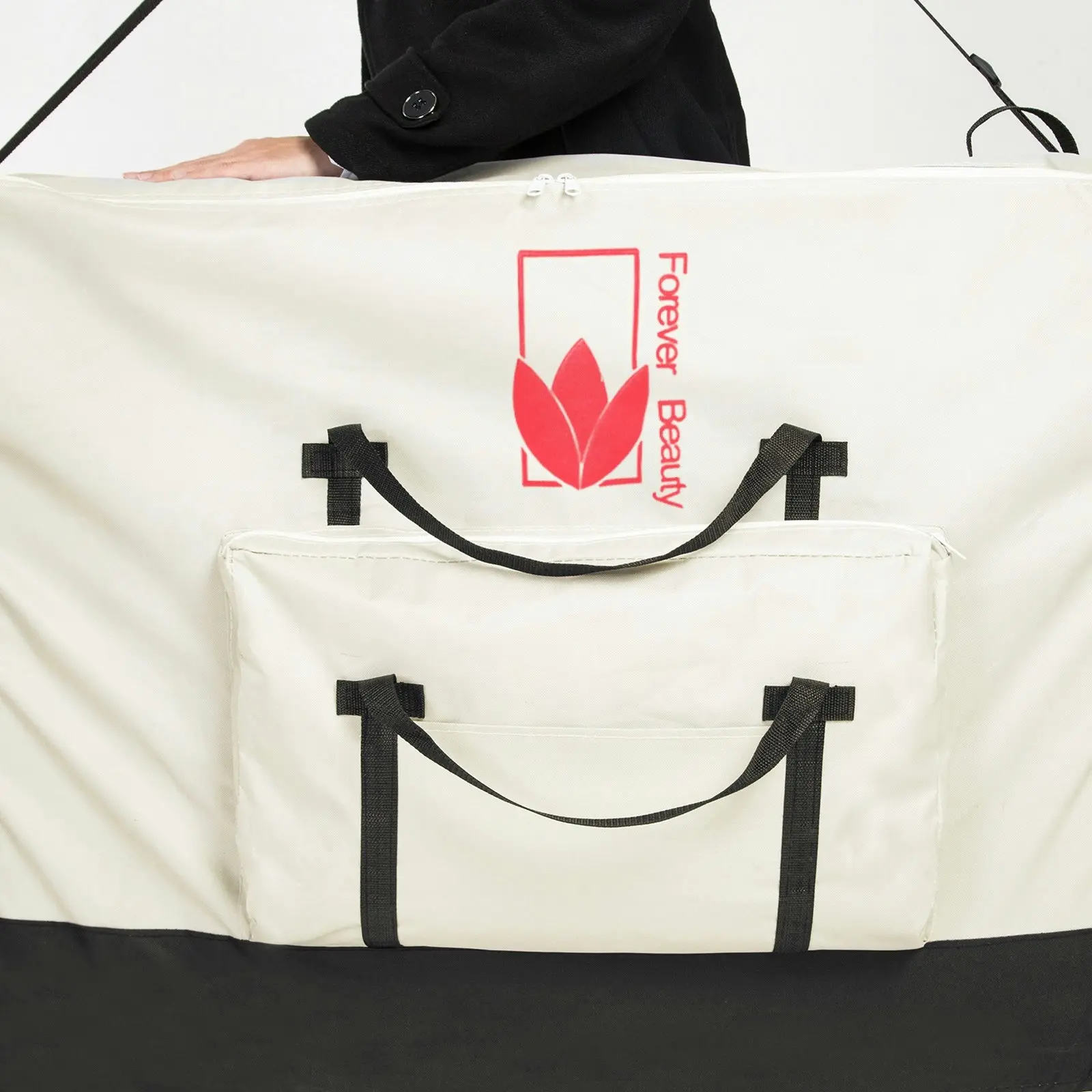 75cm Delux Wheeled Massage Table Carry Bag - WHITE