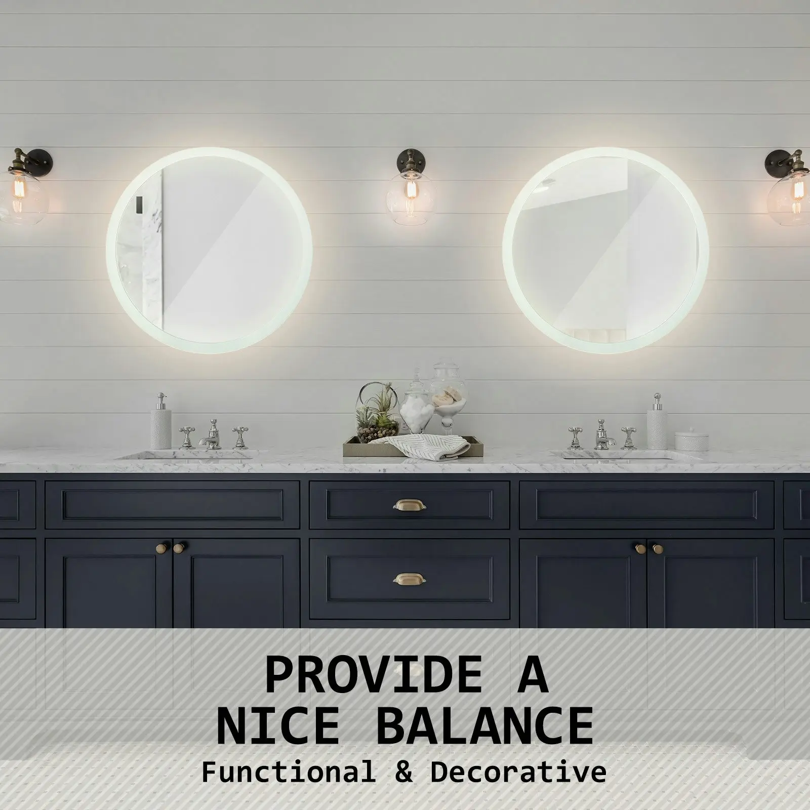 60cm LED Wall Mirror Round Bathroom