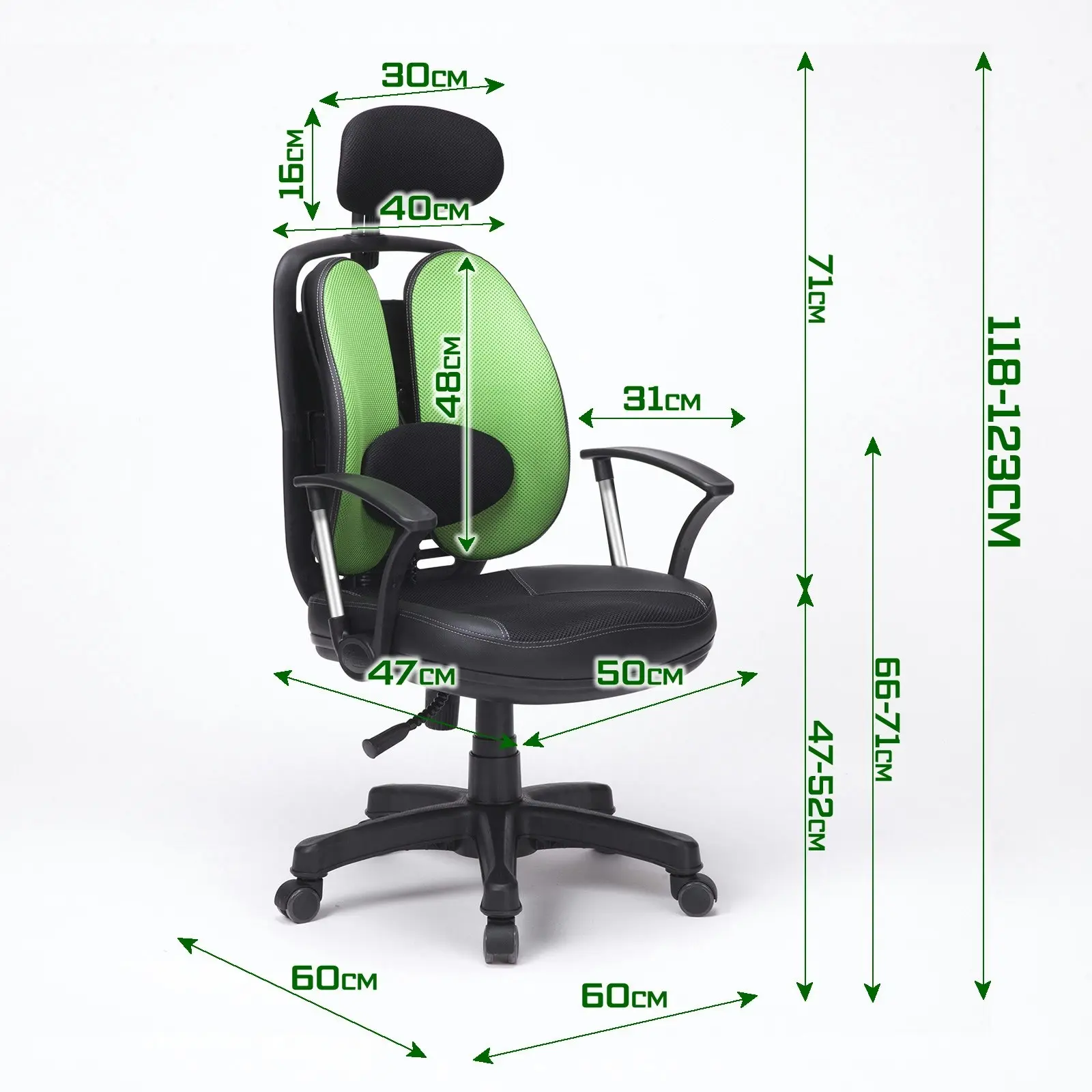 Korean Office Chair SUPERB - GREEN