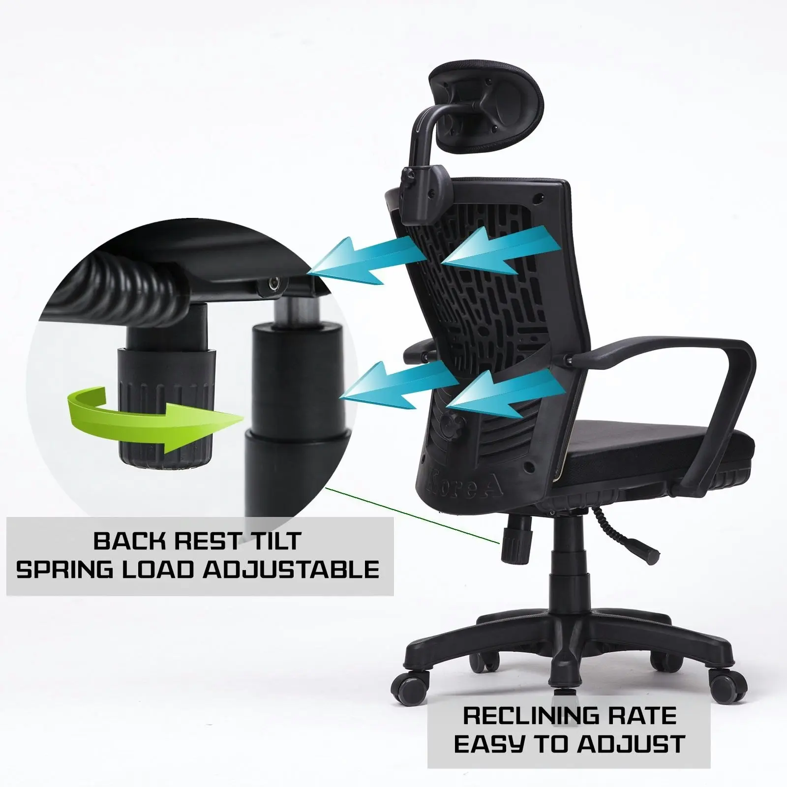 Korean Office Chair COZY - BLACK