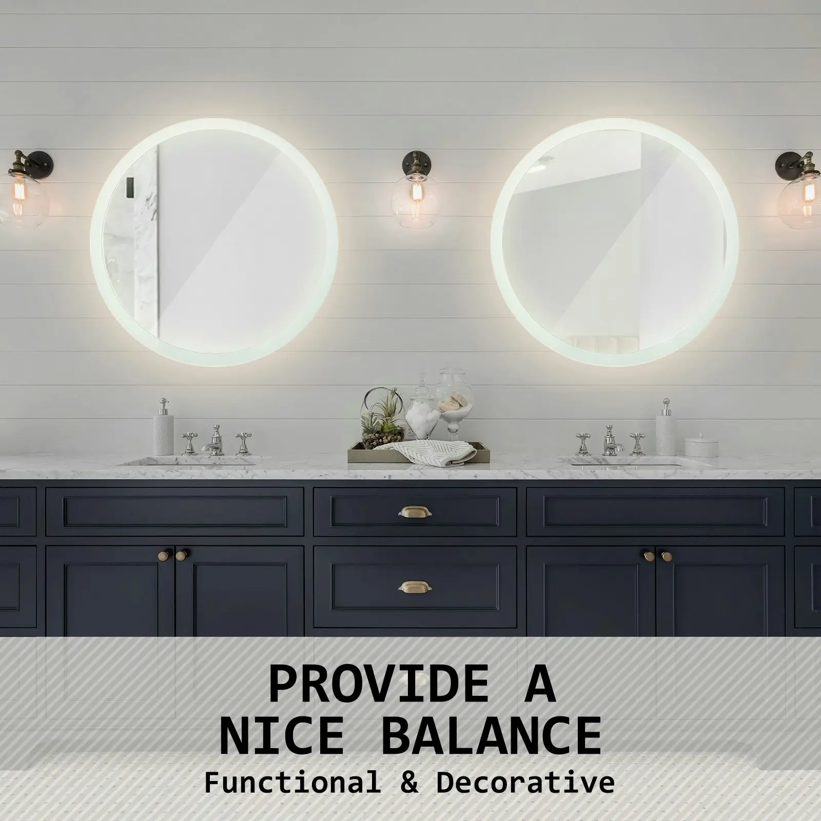 80cm LED Wall Mirror Round Bathroom