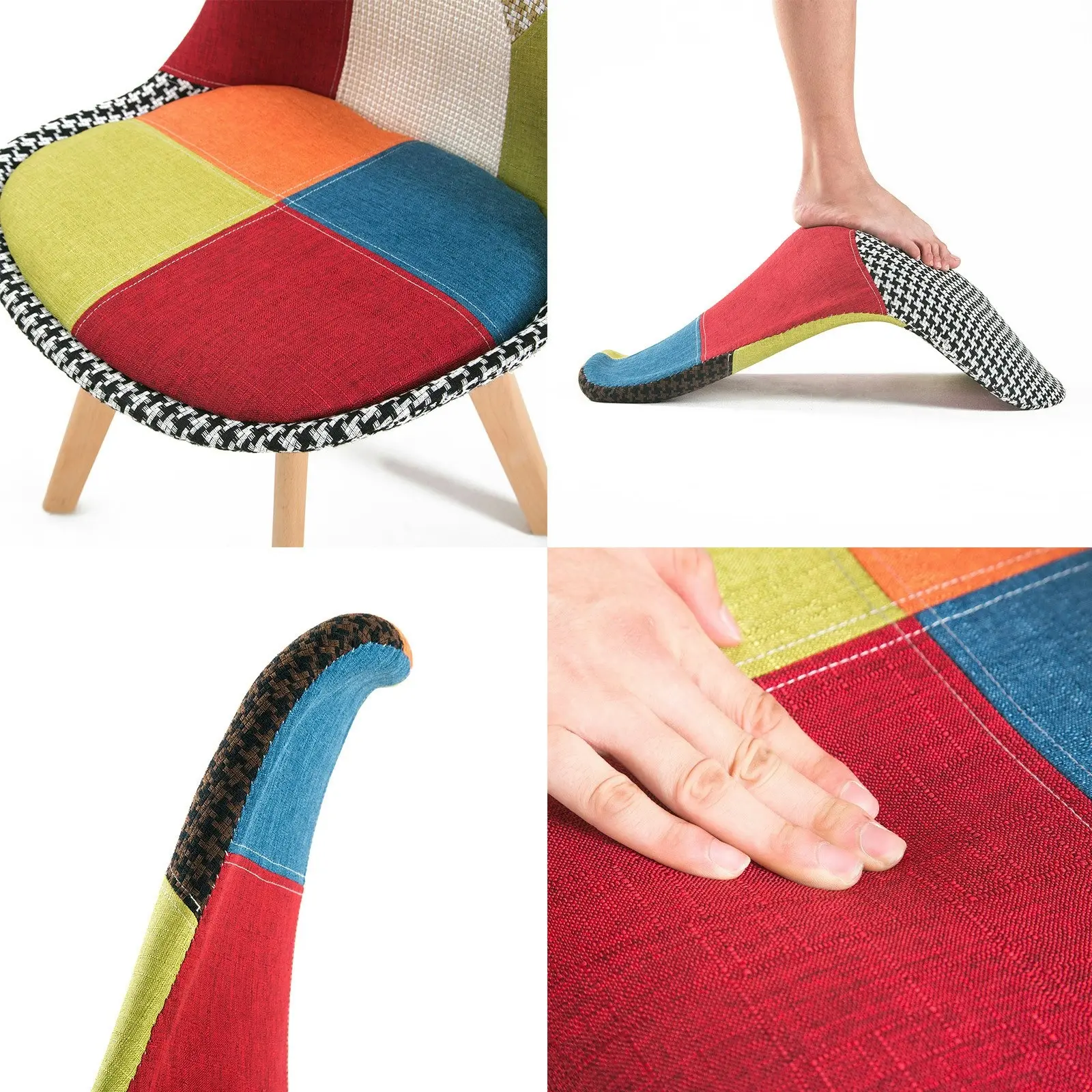 4X Padded Seat Dining Chair Fabric - MULTI