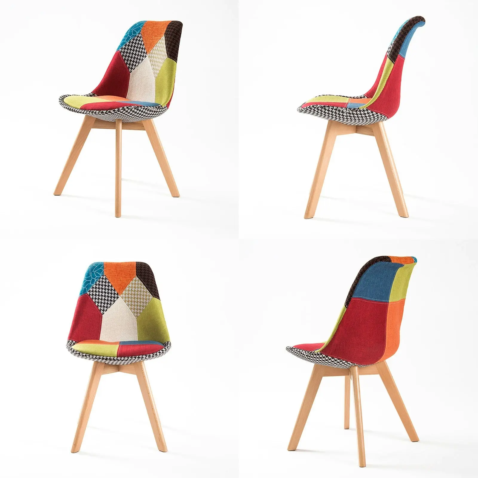 4X Padded Seat Dining Chair Fabric - MULTI