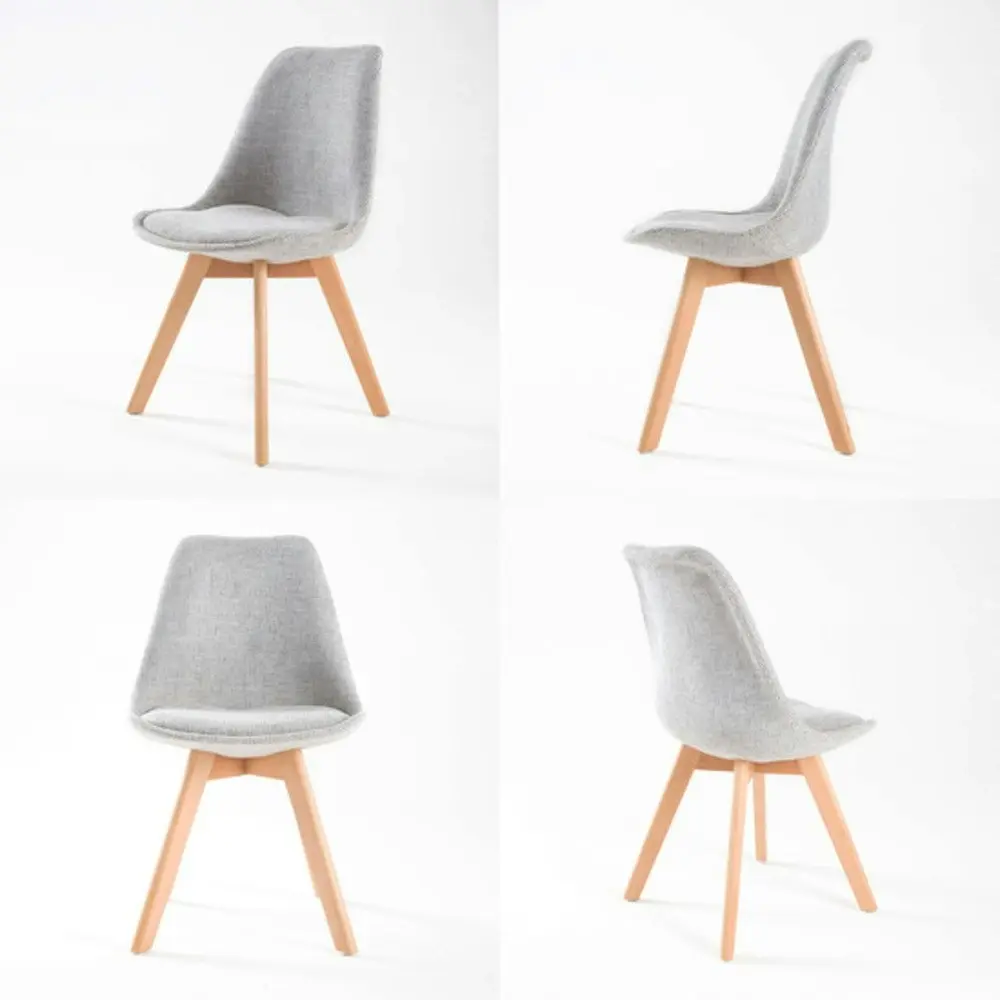 4X Padded Seat Dining Chair Fabric - GREY