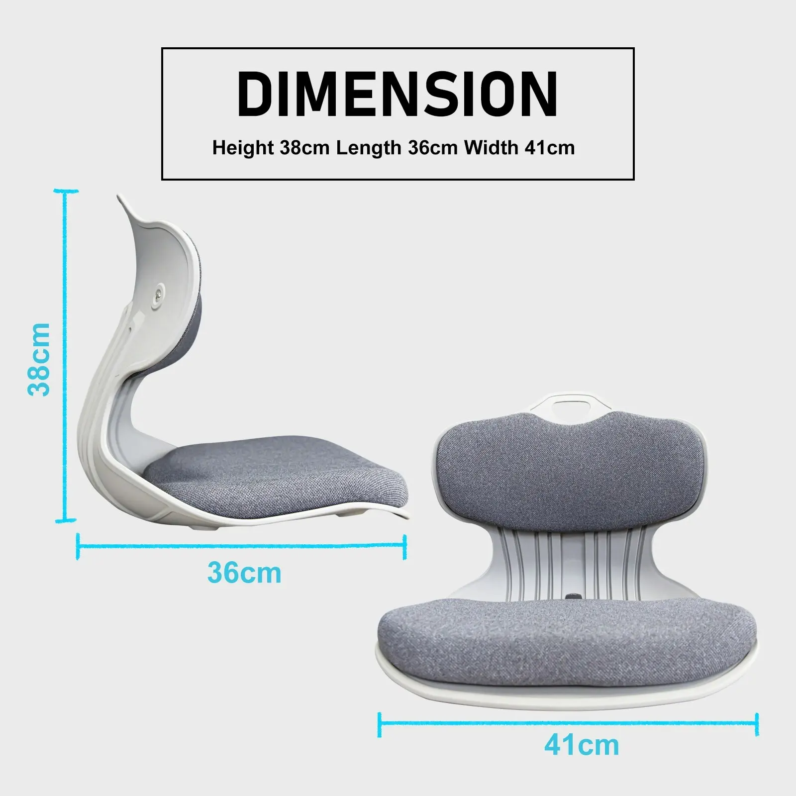 Korean Slender Posture Correction Chair - GREY