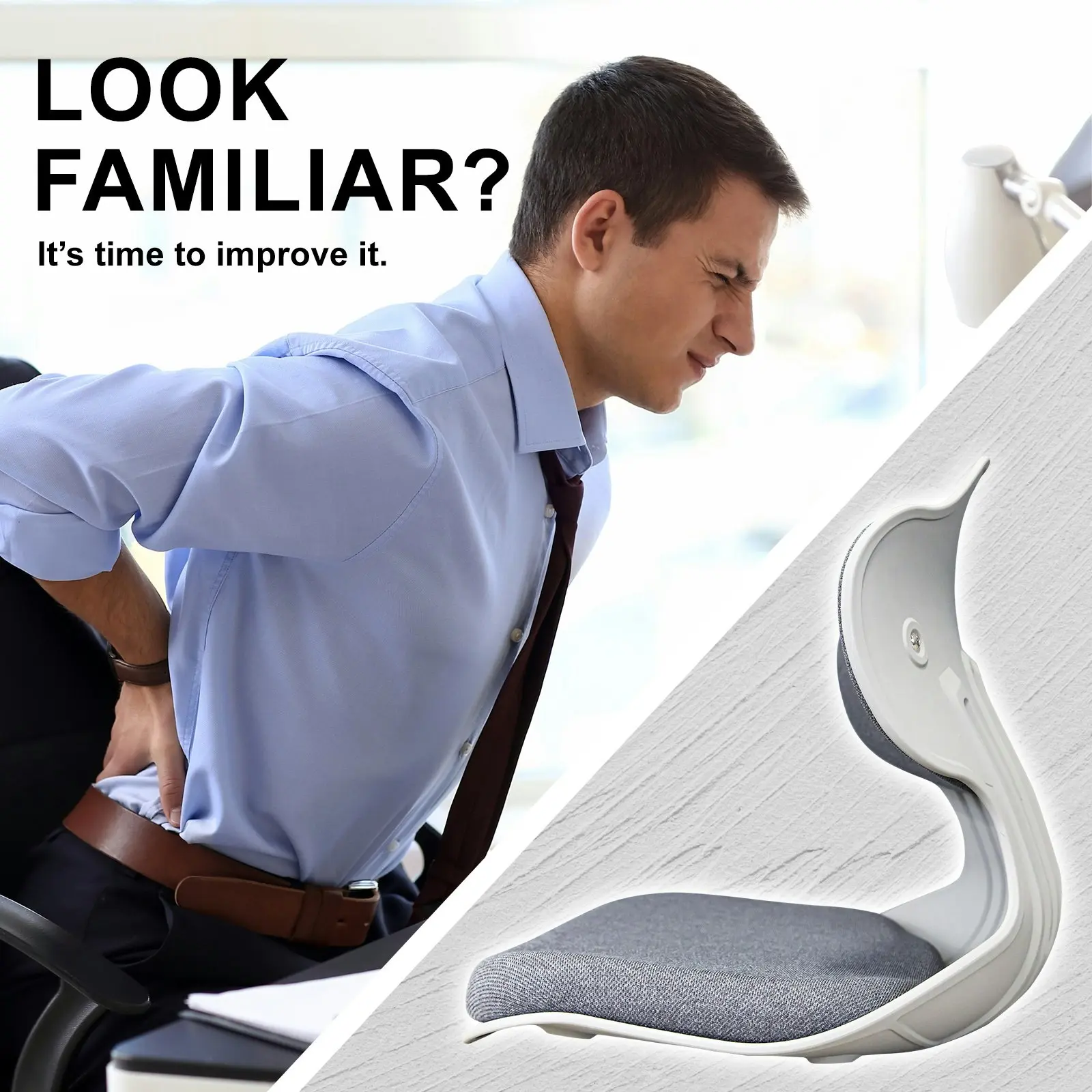 Korean Slender Posture Correction Chair - GREY