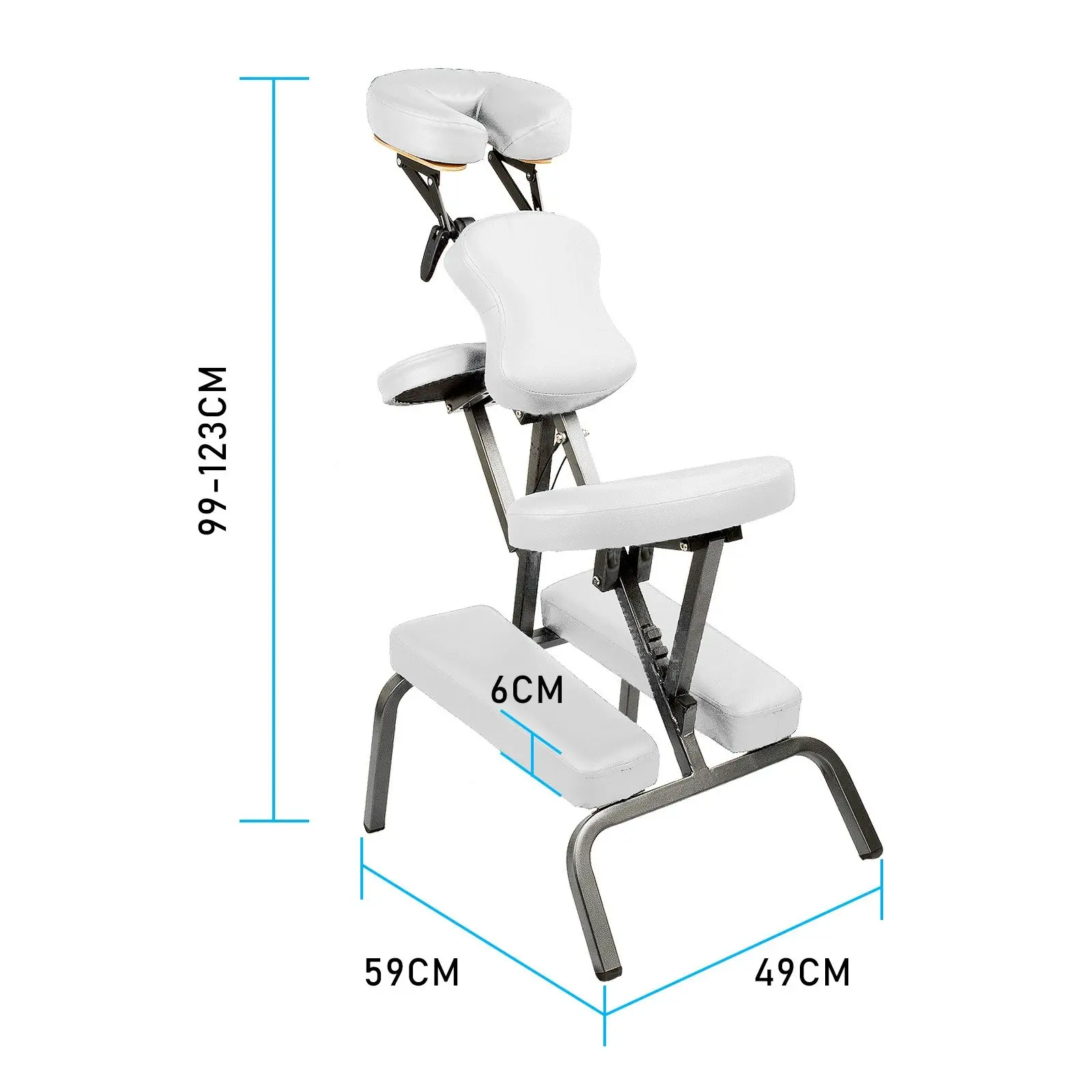 Aluminium Portable Massage Chair - WHITE