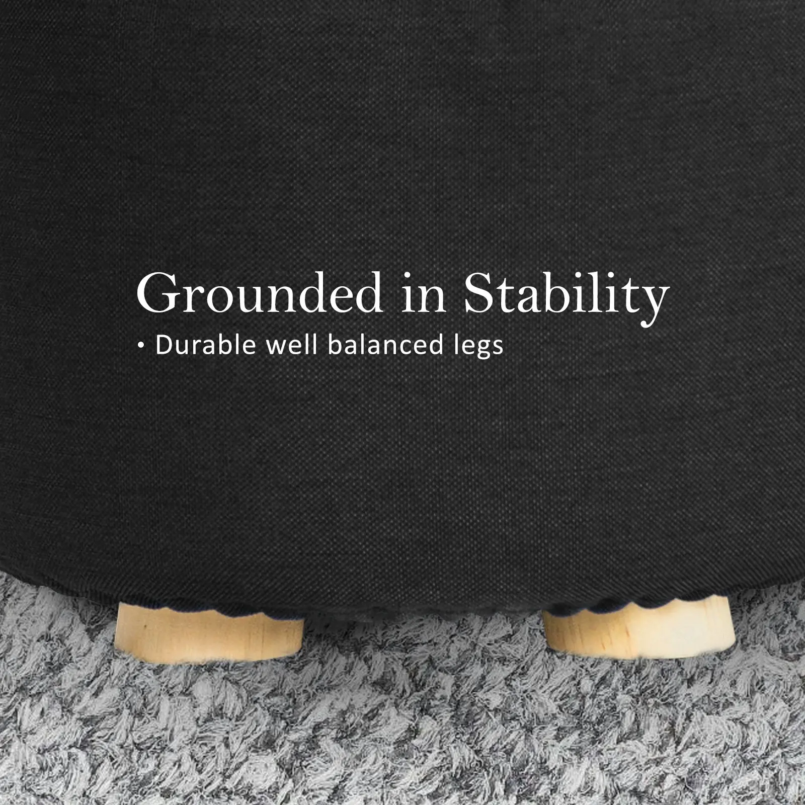 2X Round Foot Stool - BLACK