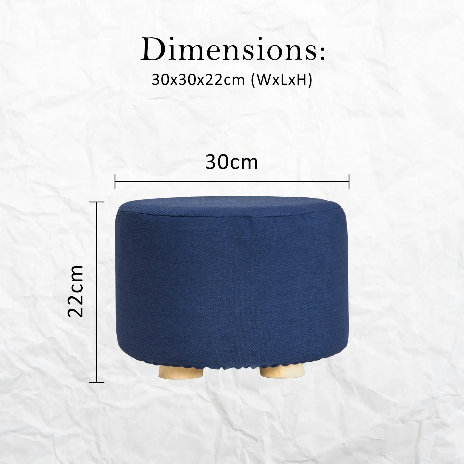 2X Round Foot Stool - DARK BLUE