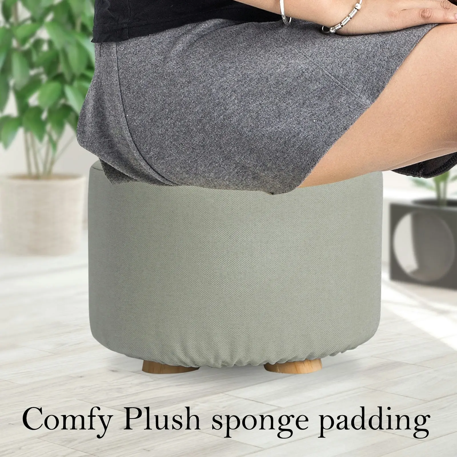 2X Round Foot Stool - GREY