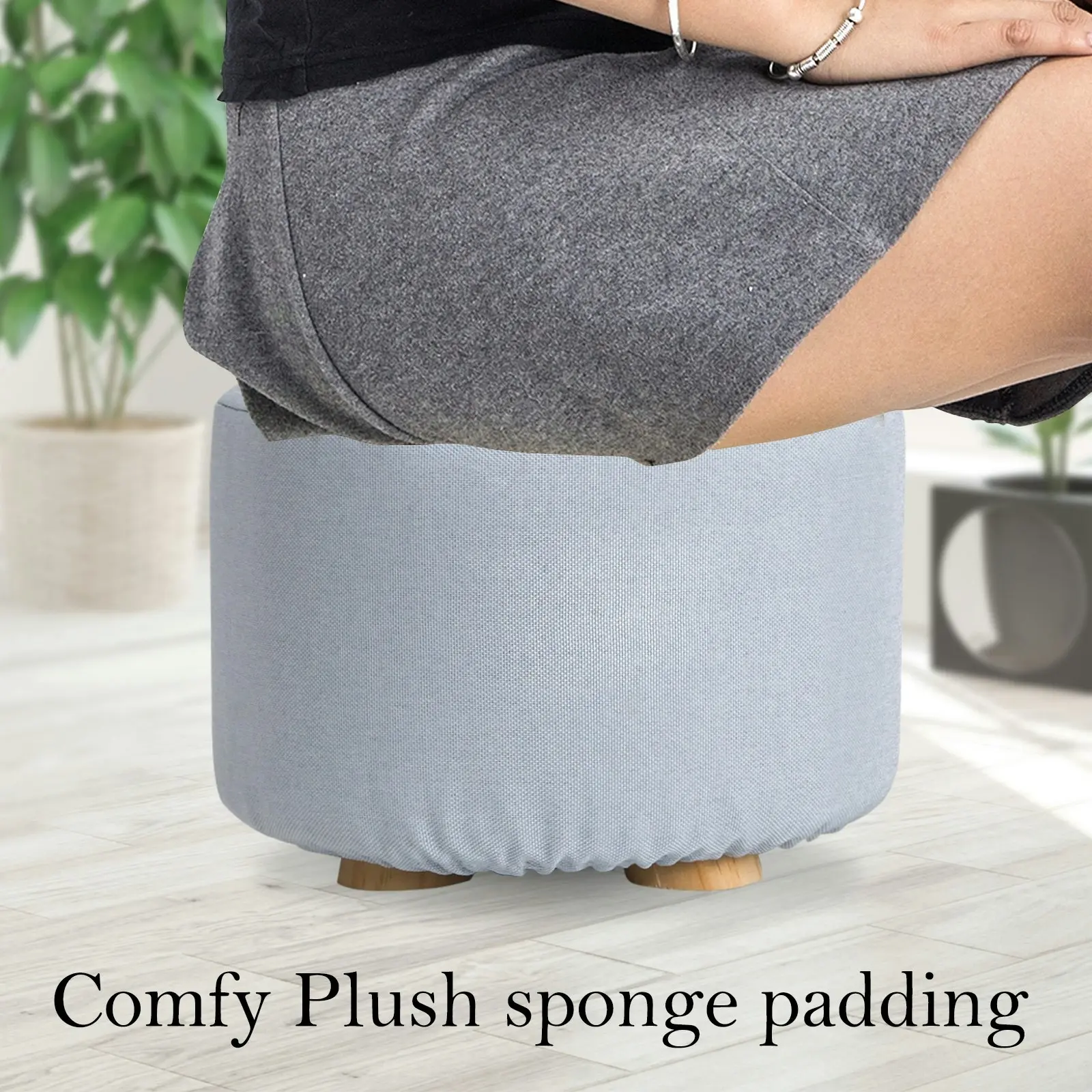 2X Round Foot Stool - LIGHT BLUE