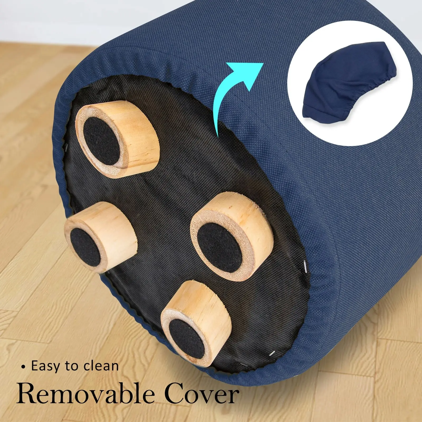 Round Foot Stool - DARK BLUE