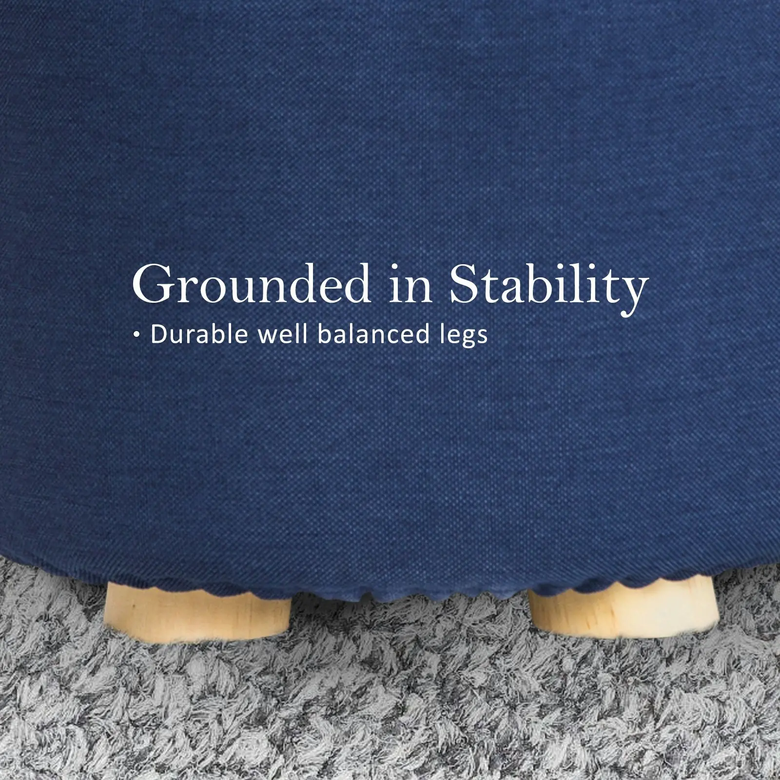 Round Foot Stool - DARK BLUE