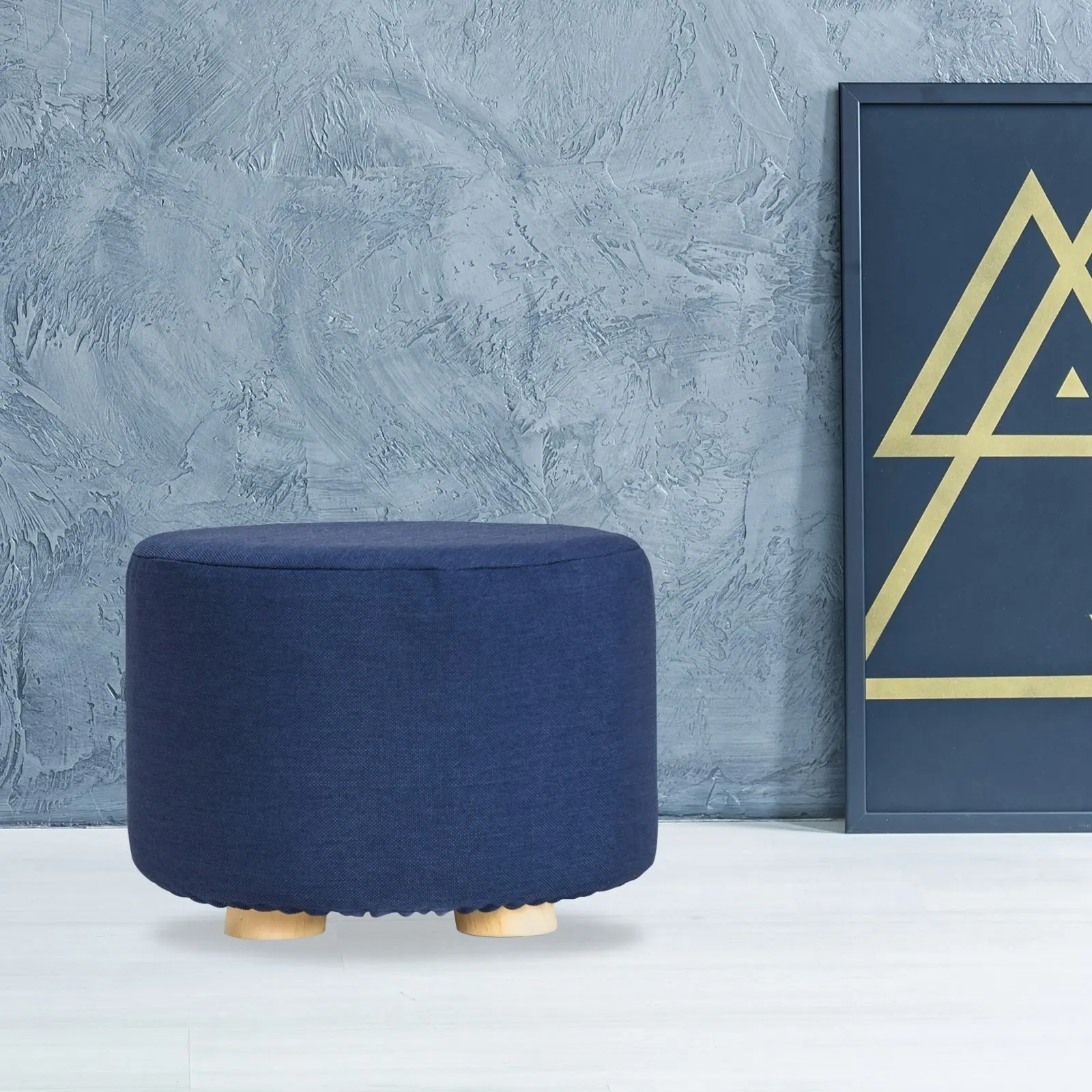 Round Foot Stool - DARK BLUE