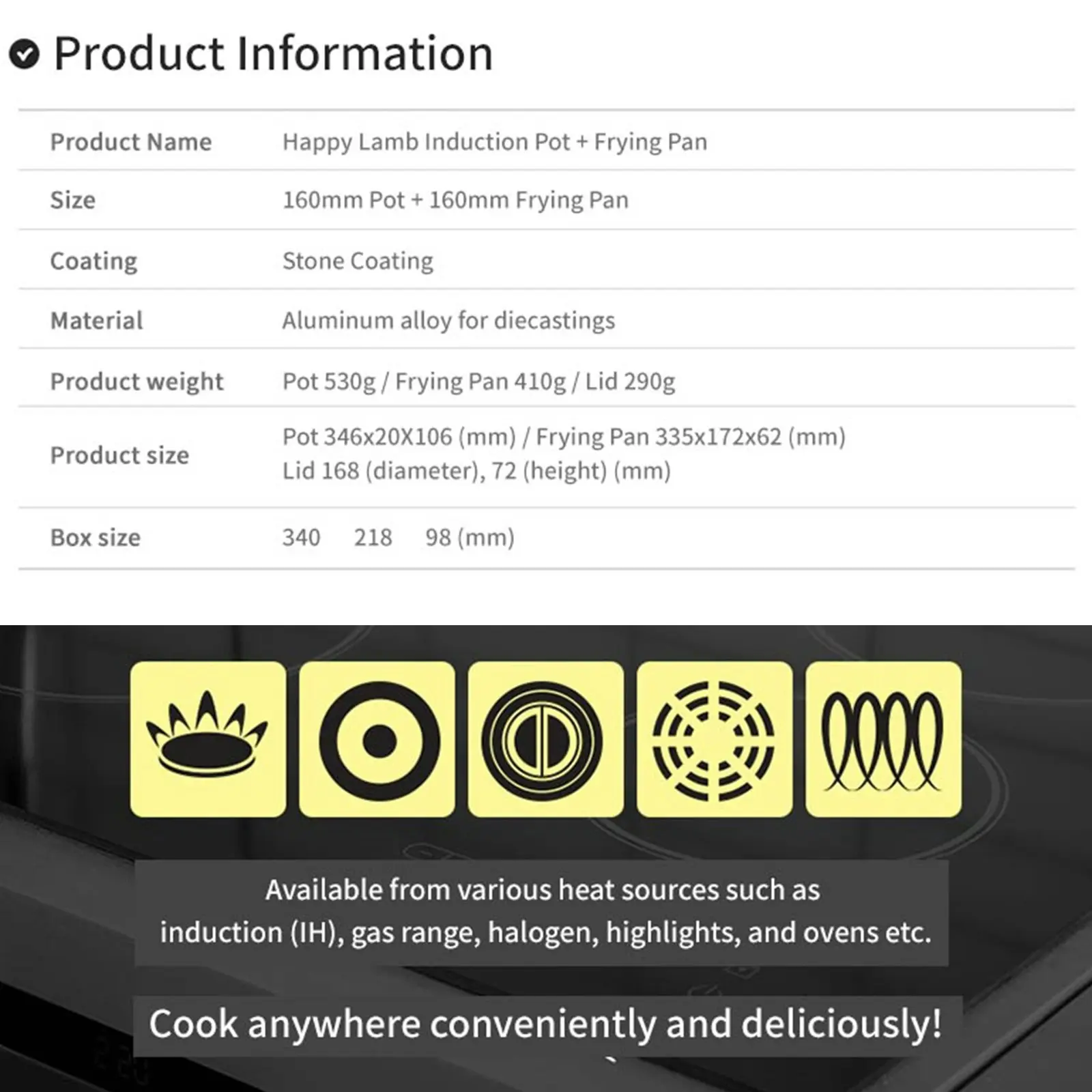 16cm Sauce Pot and Stone Frypan with a Lid - OLIVE