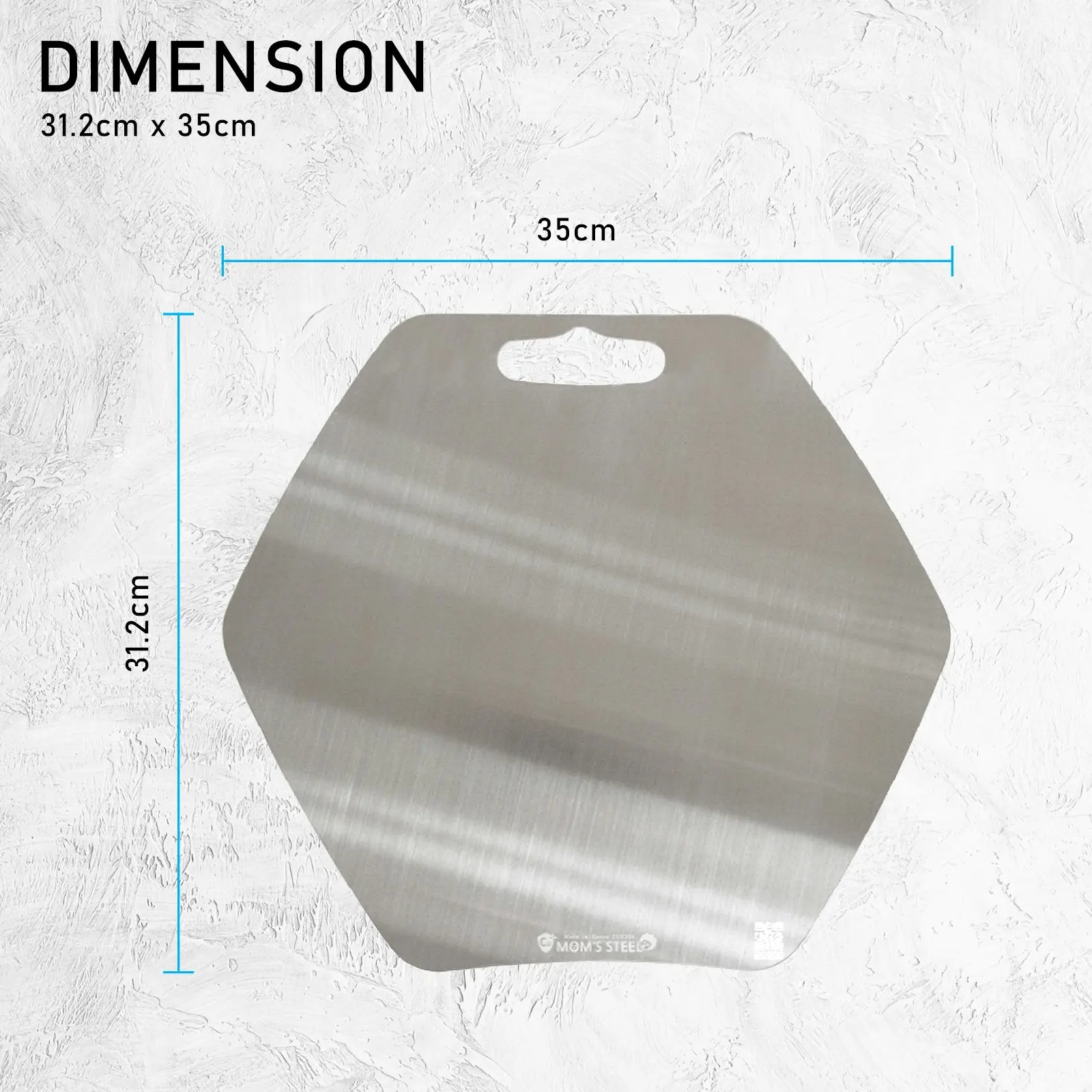 Combo Hexagon Stainless Steel Chopping Board + Holder