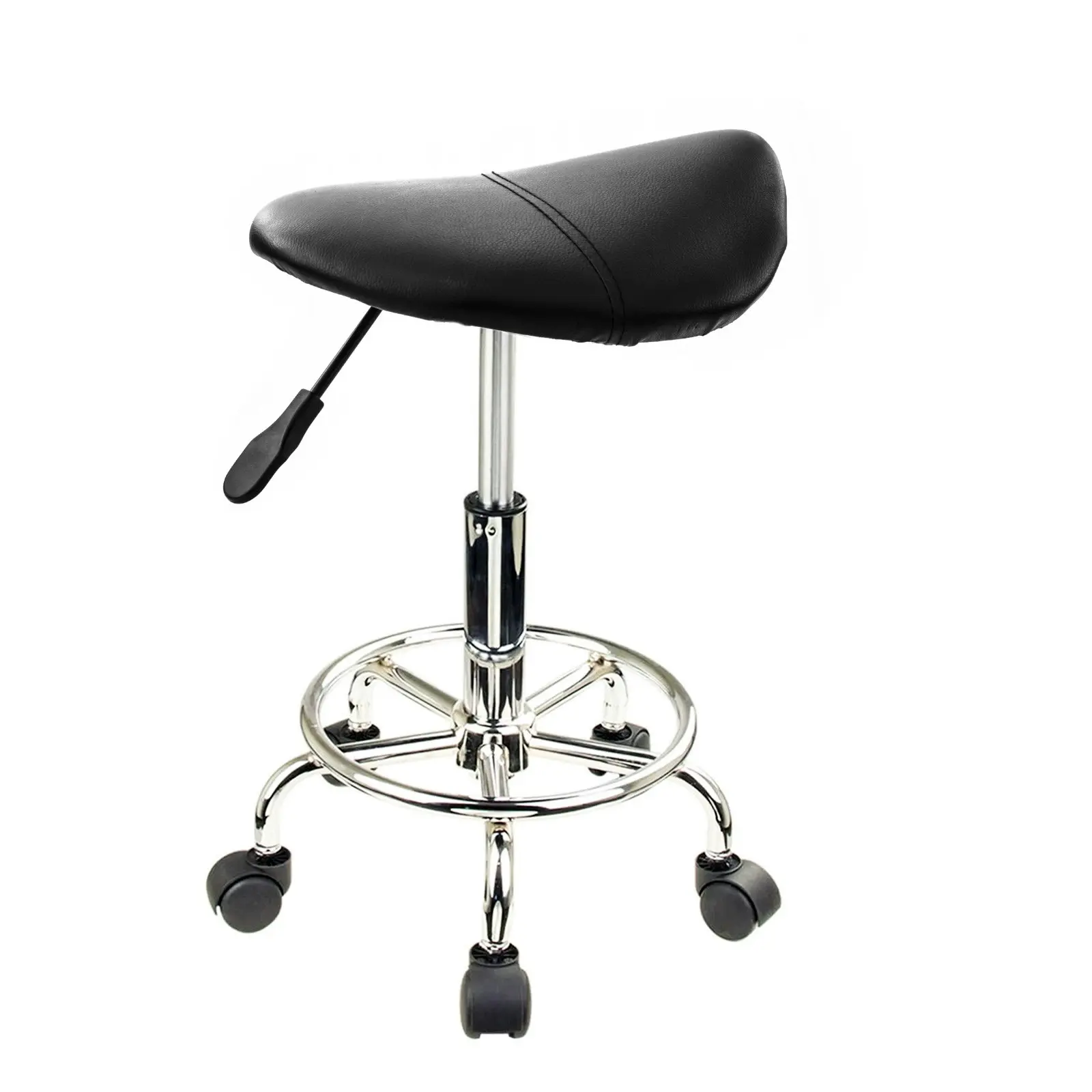 4X Saddle Salon Stool - BLACK