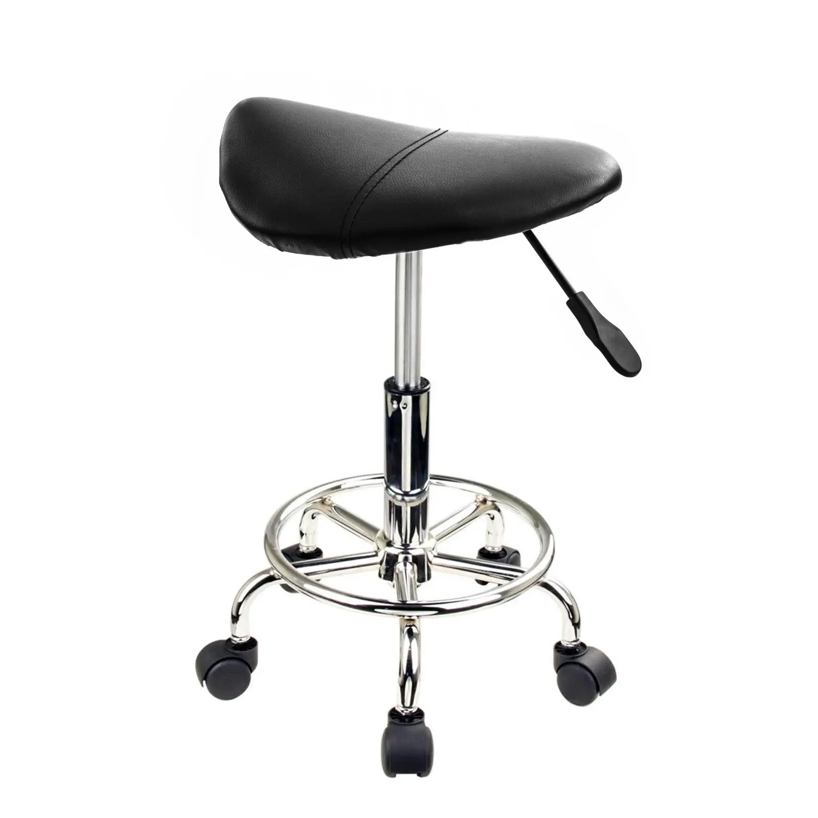 4X Saddle Salon Stool - BLACK