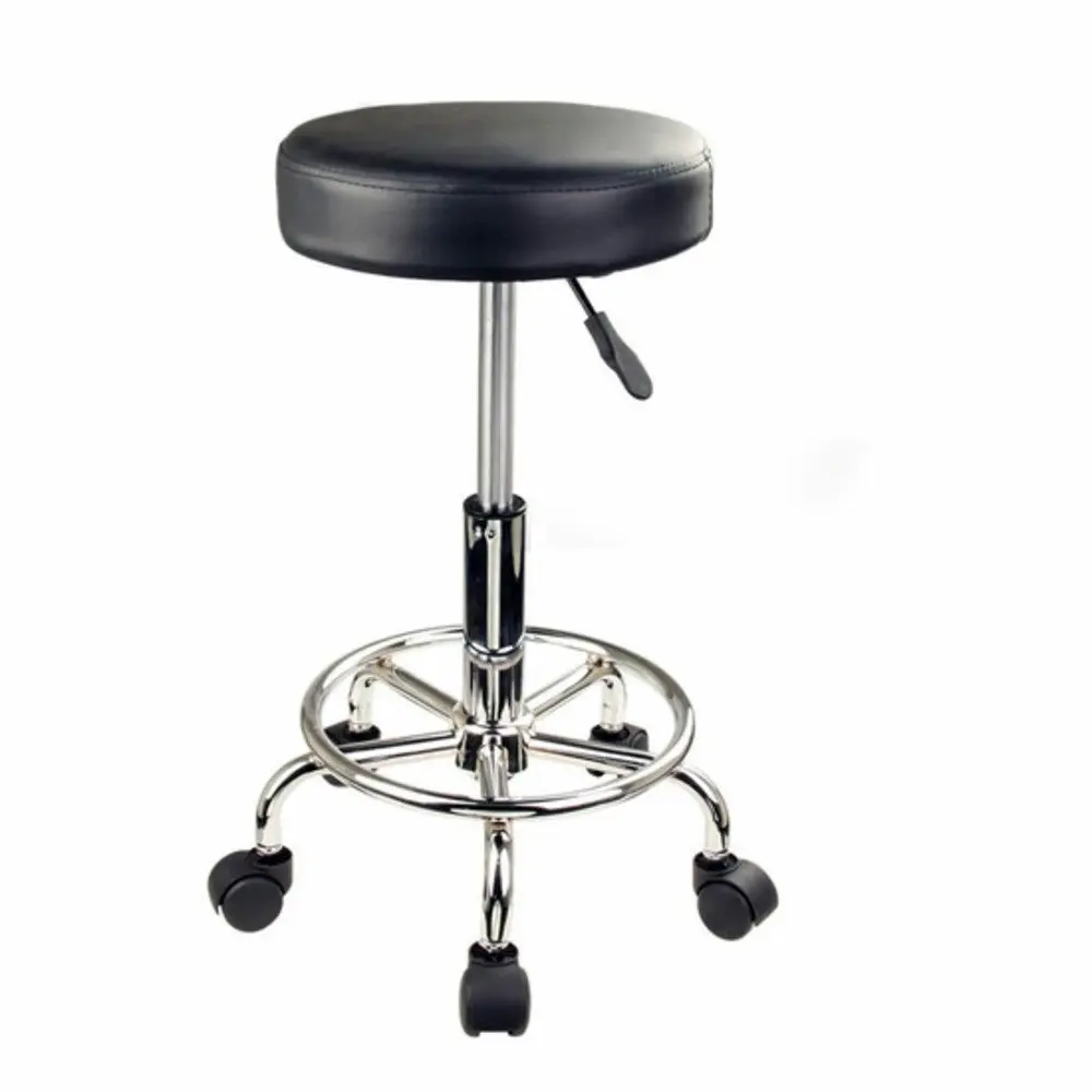 Round Salon Stool - BLACK