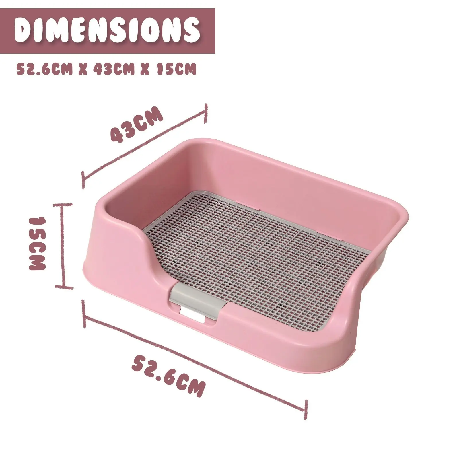 Pet Potty Tray Raised Walls T1 - PINK