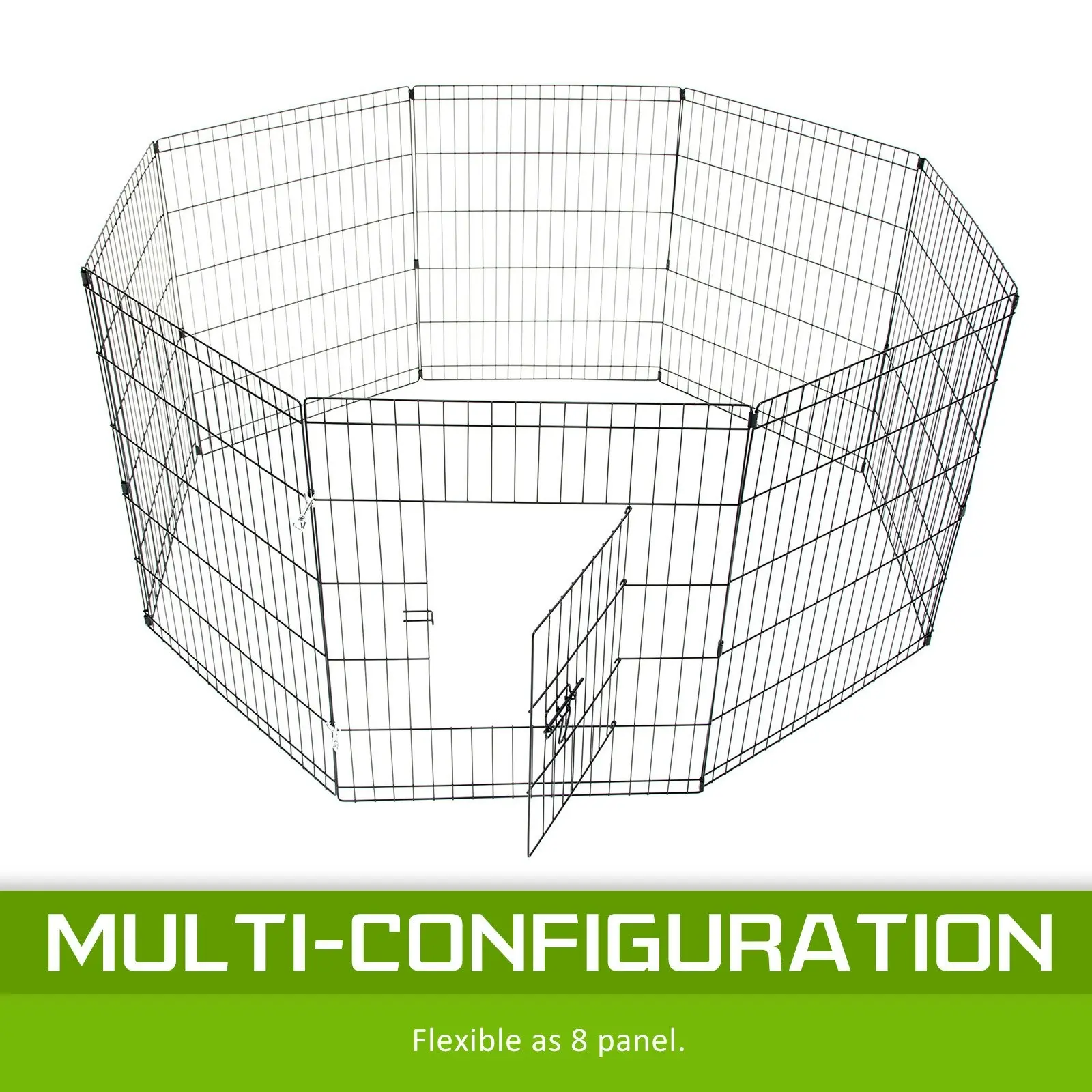 30in 8 Panel Foldable Pet Playpen With Cover