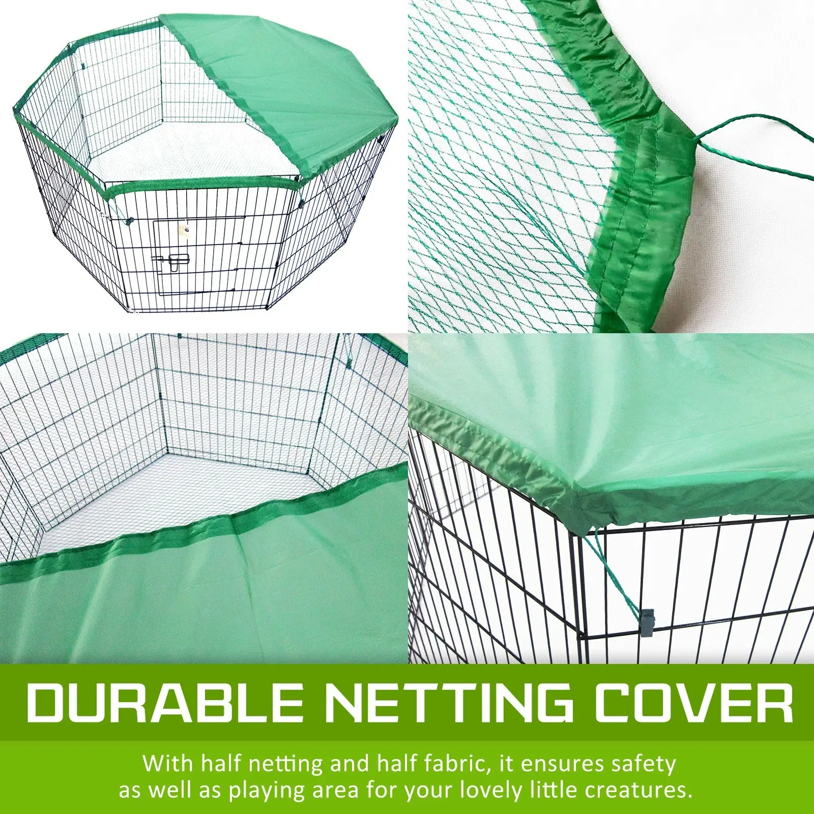 30in 8 Panel Foldable Pet Playpen With Cover