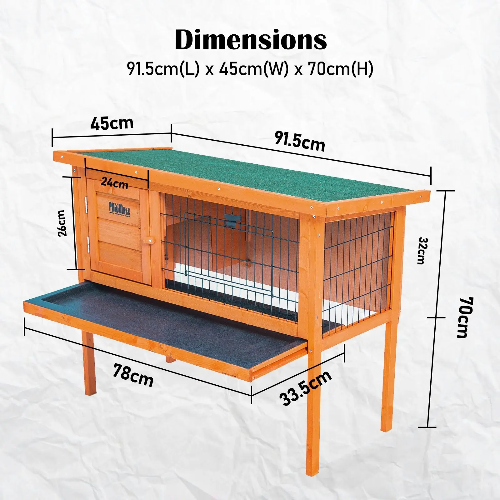 Free Standing Rabbit Hutch EDEN