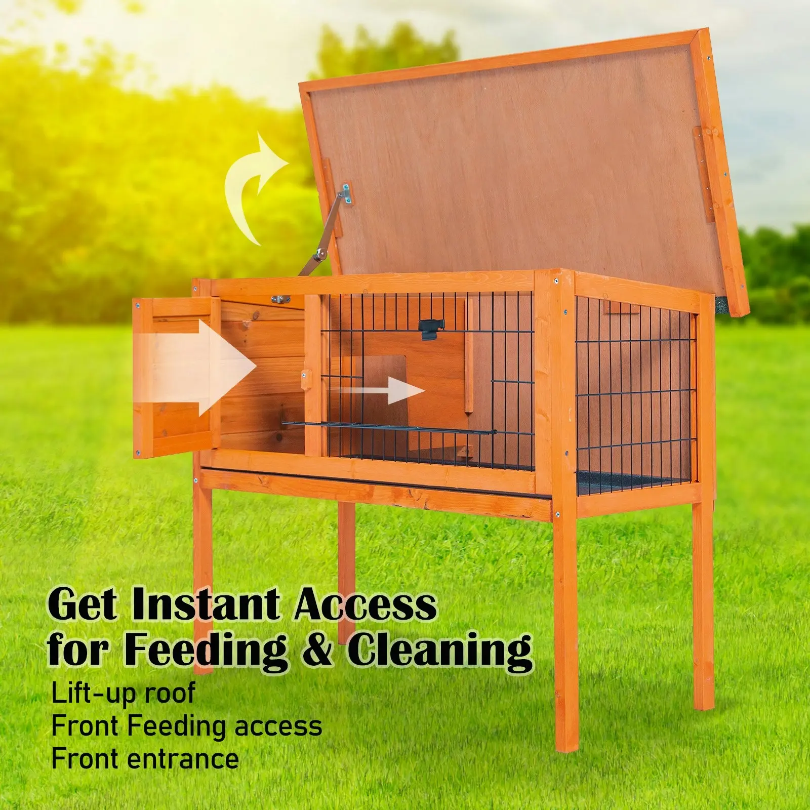 Free Standing Rabbit Hutch EDEN