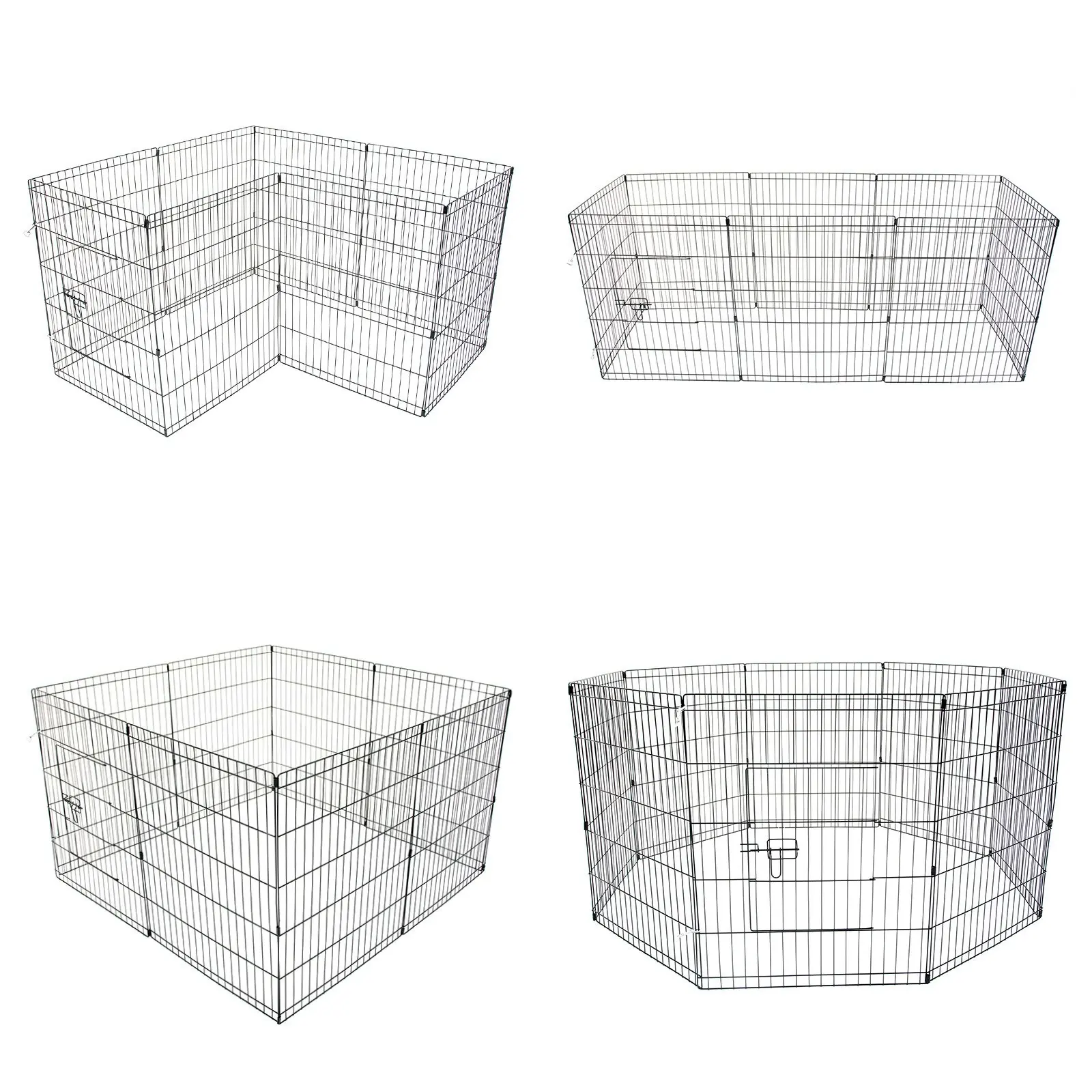 24in 8 Panel Foldable Pet Playpen With Cover