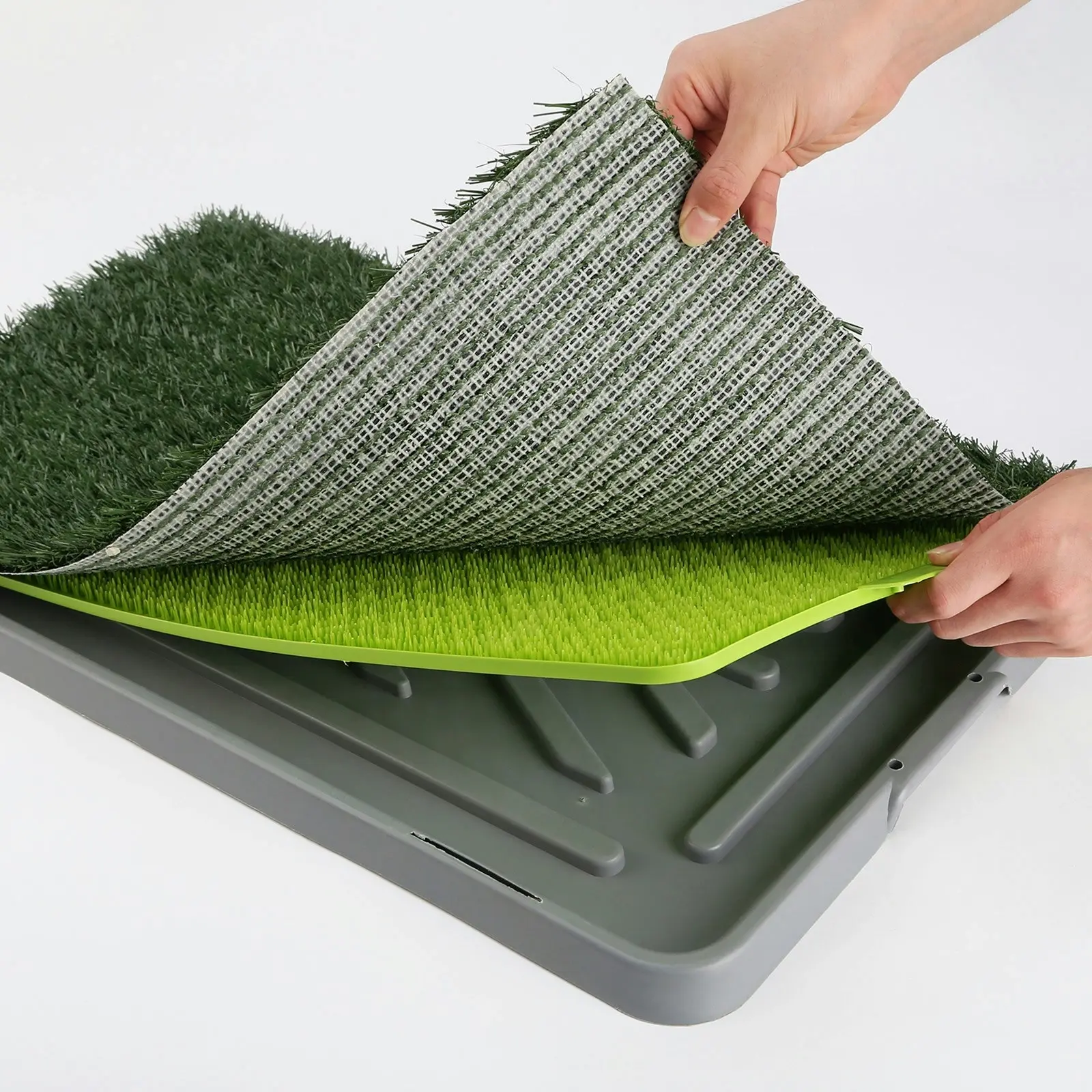 69cm x 43cm Pet Potty Tray With 1 Grass Mat