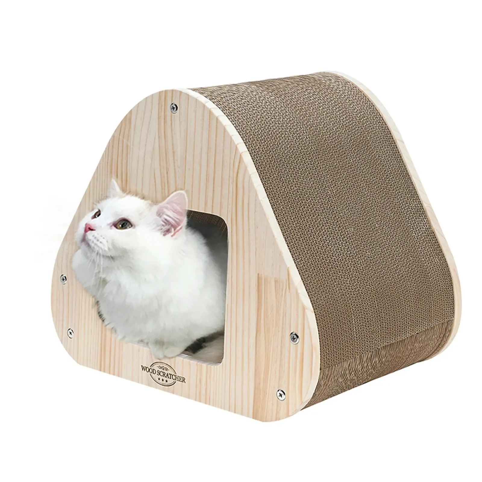 Yaomi Wood Triangle Cat Scratcher Sofa