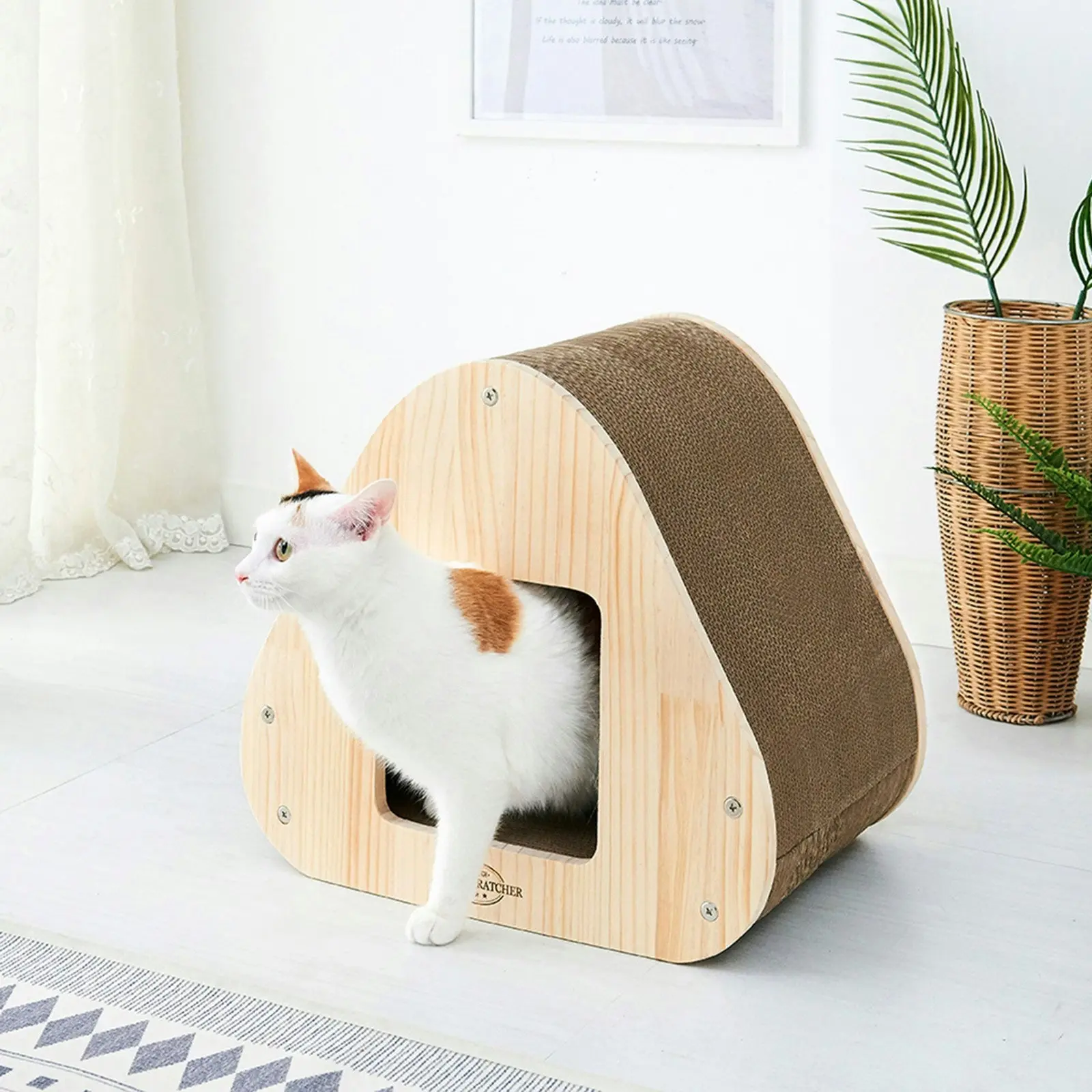 Yaomi Wood Triangle Cat Scratcher Sofa