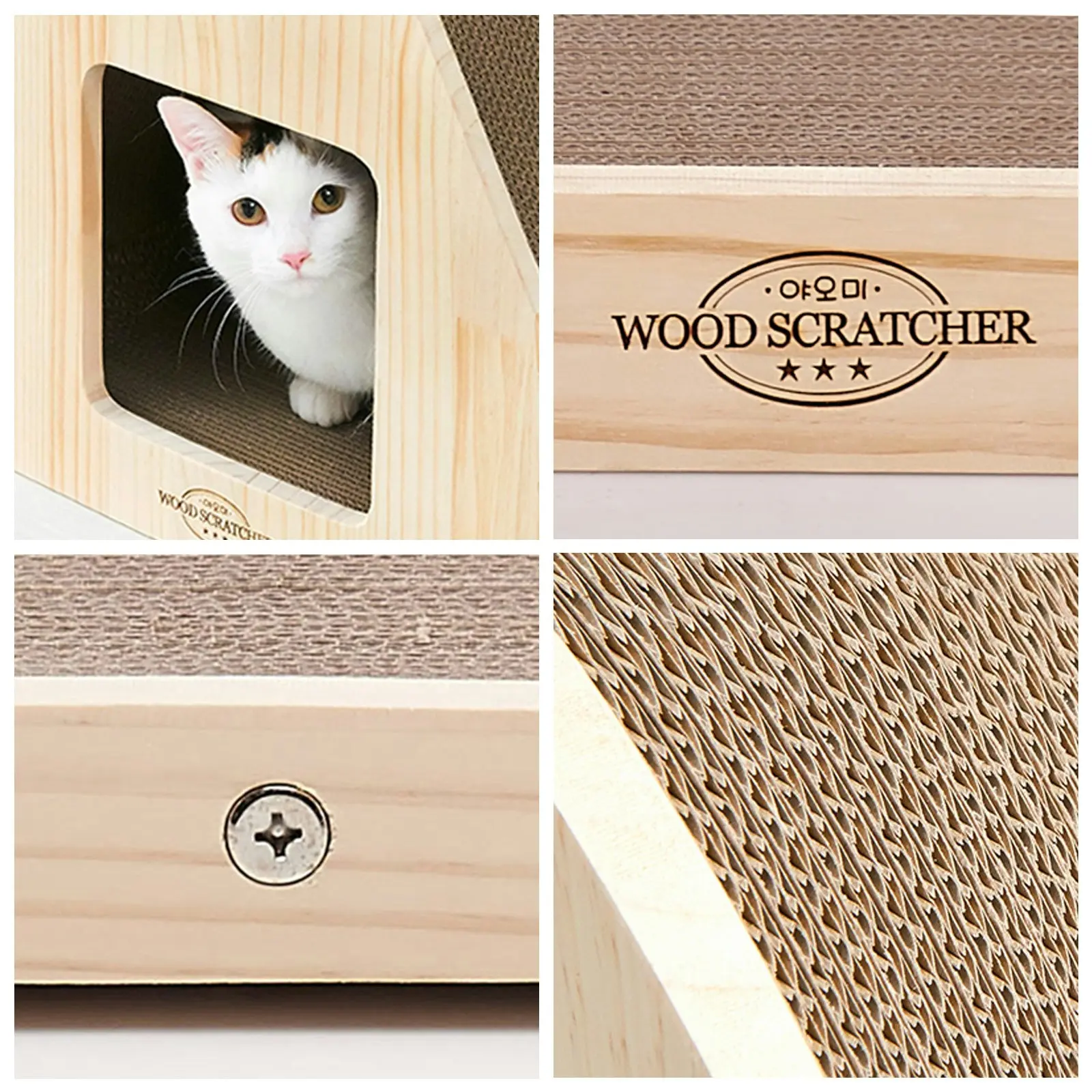 Yaomi Wood Triangle Cat Scratcher Sofa