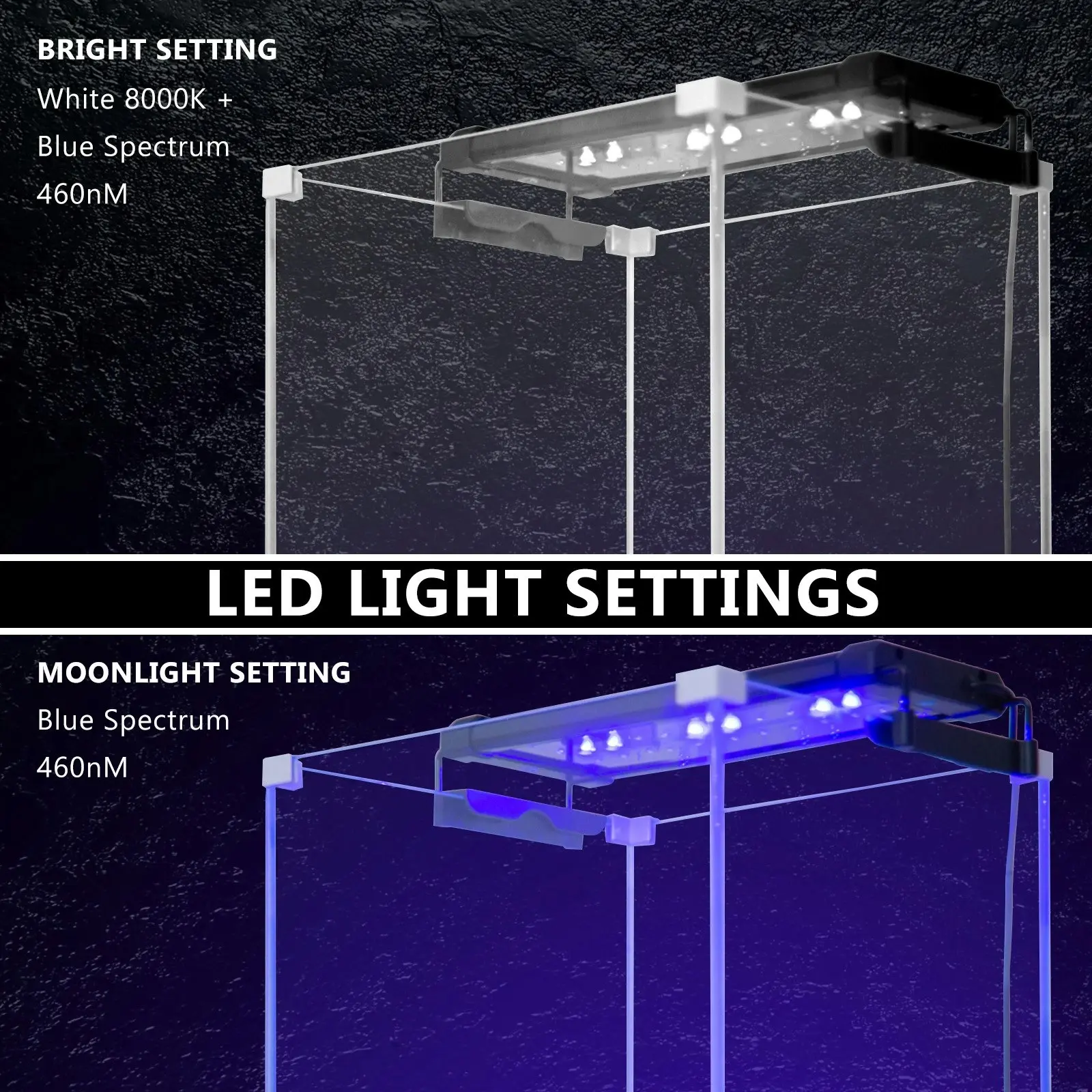 2X Aquarium Blue White LED - 6W 30-50cm