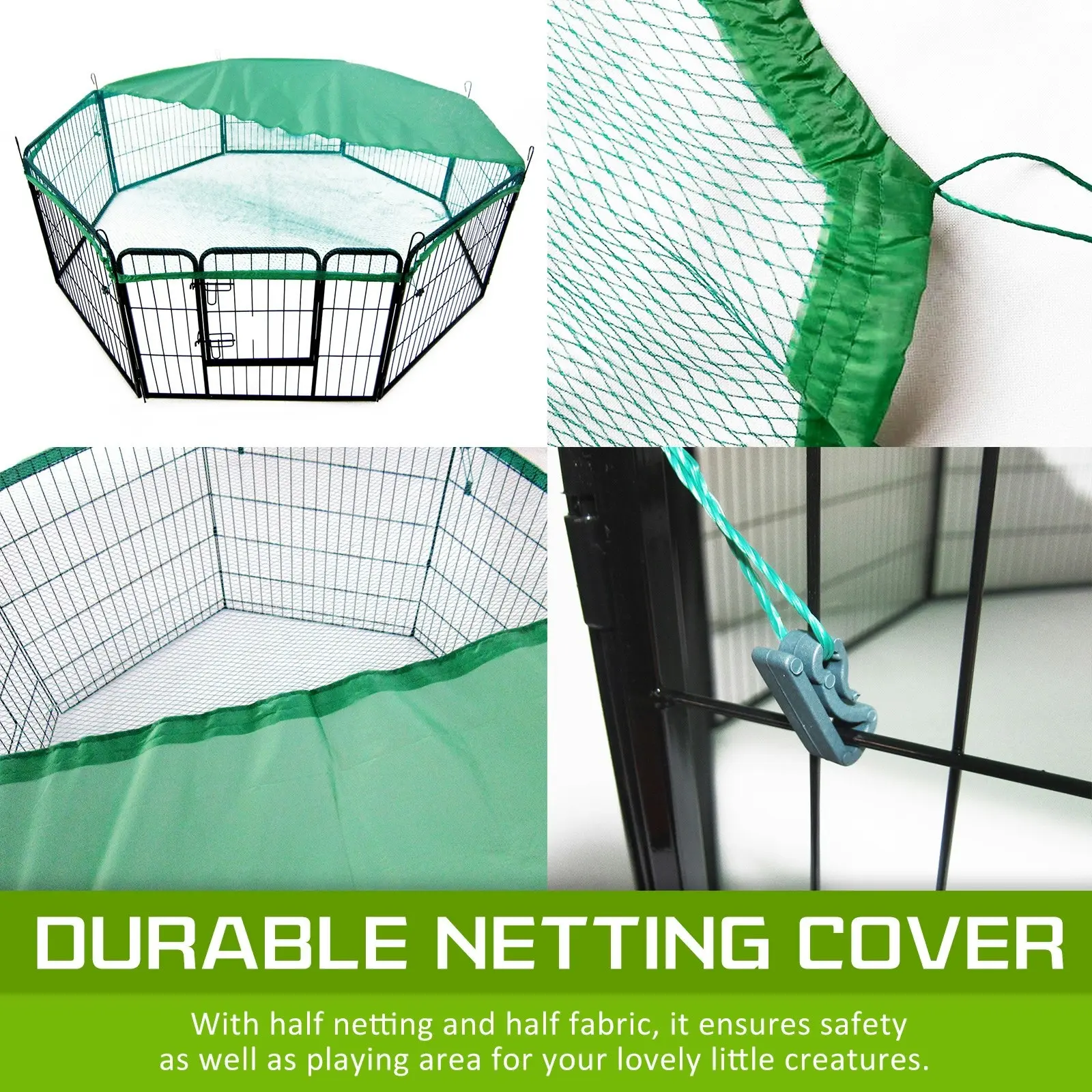 31in Heavy Duty 8 Panel Foldable Pet Playpen With Cover