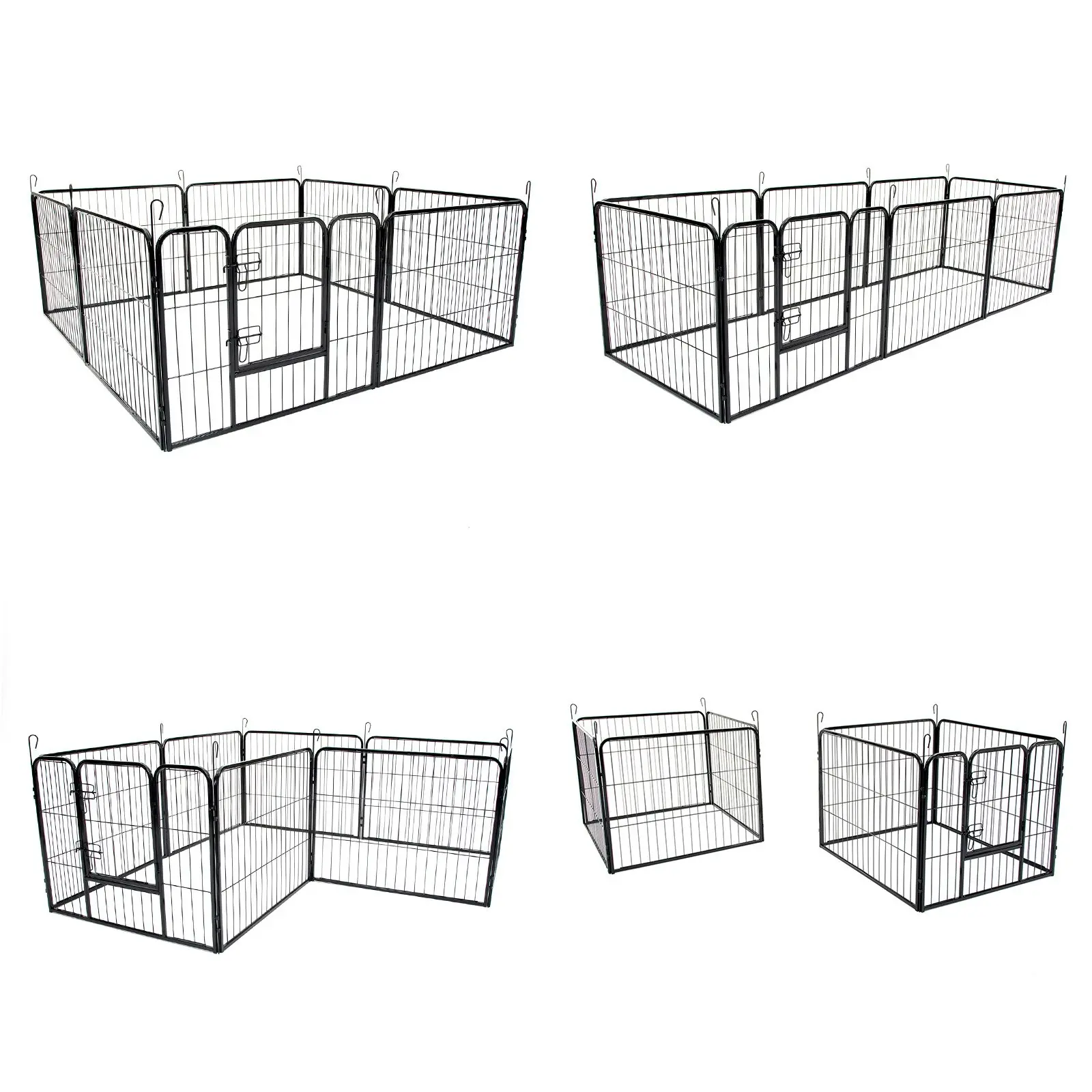 31in Heavy Duty 8 Panel Foldable Pet Playpen With Cover