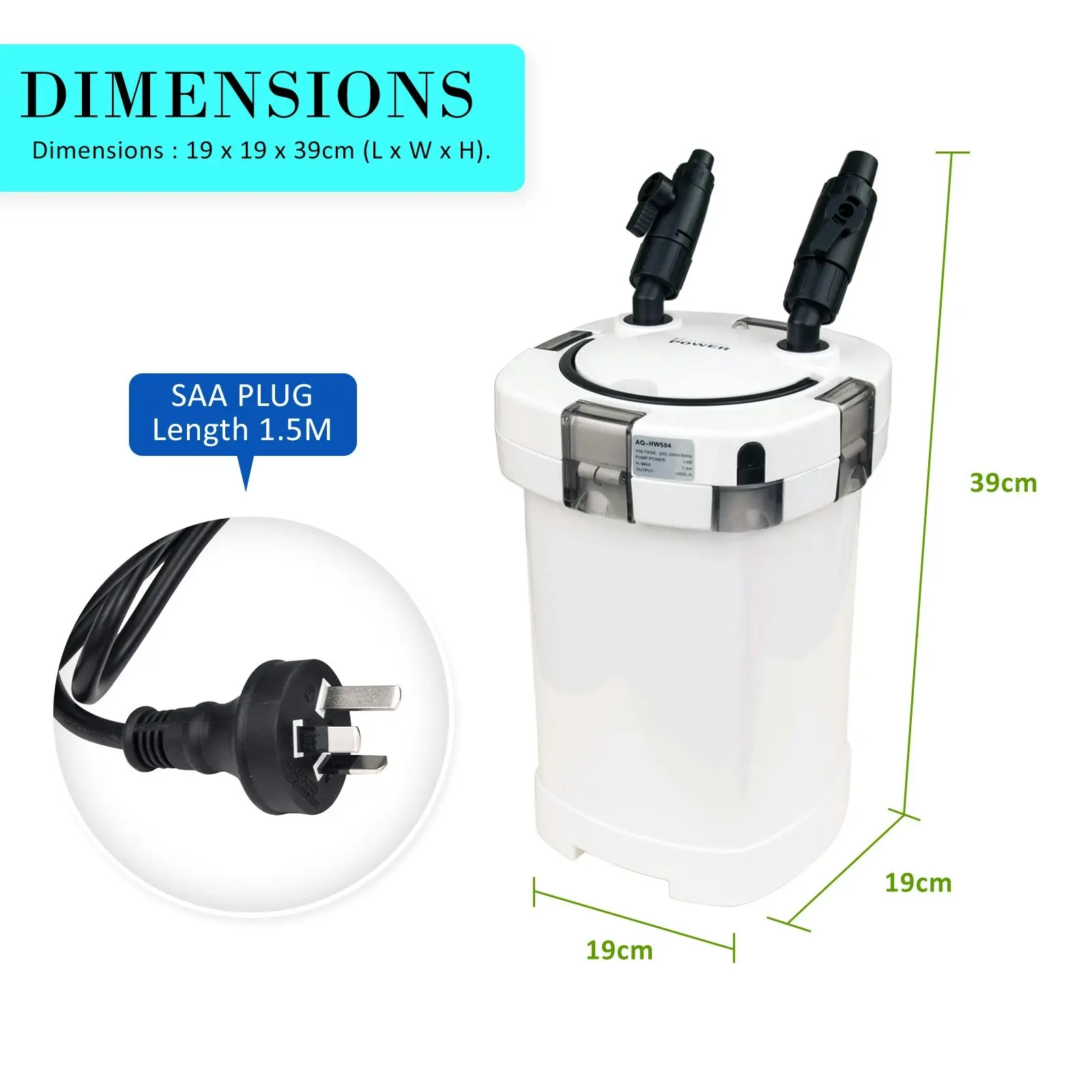 1000L/H Aquarium Canister Filter