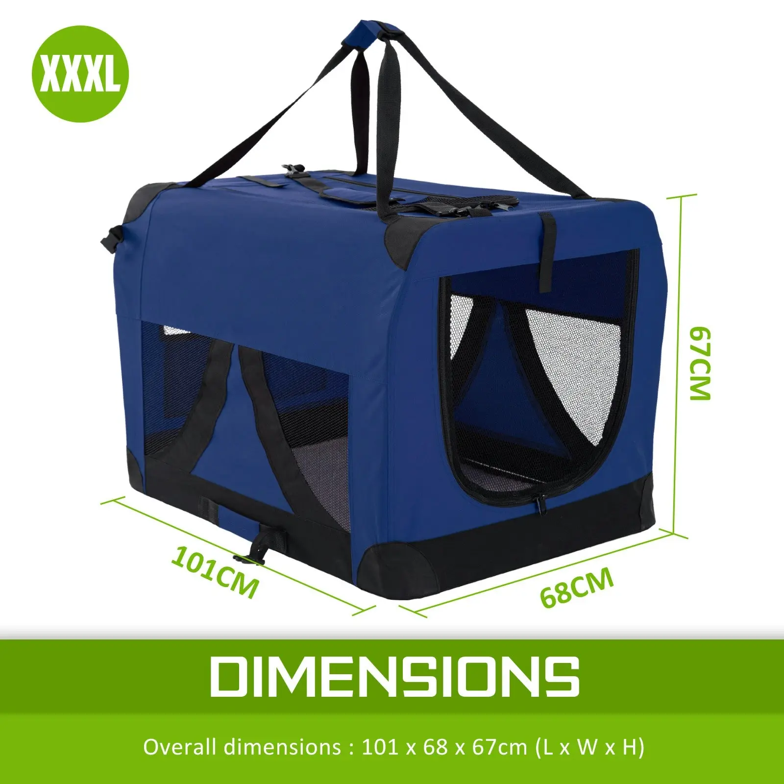 XXXL Portable Soft Dog Crate - BLUE