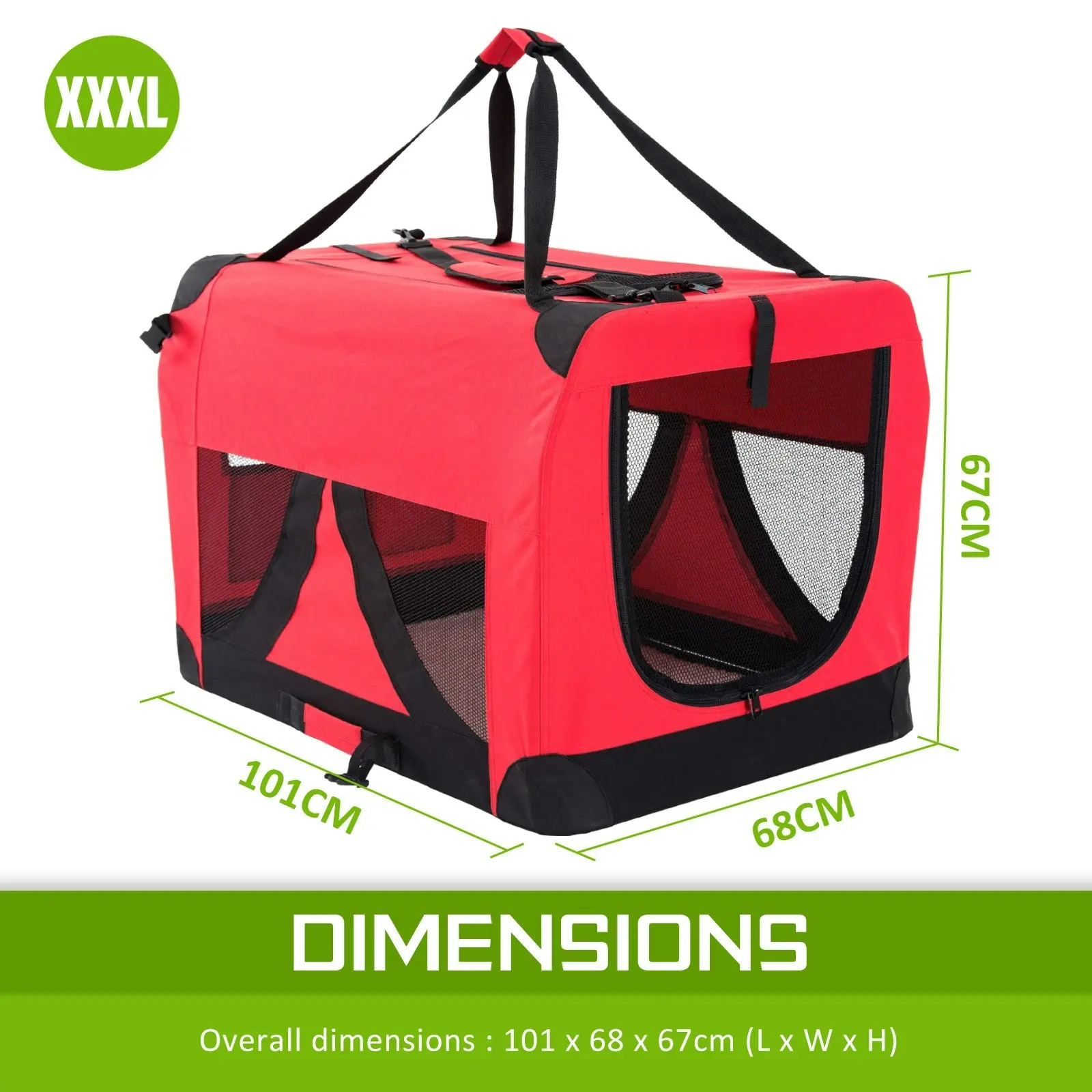 XXXL Portable Soft Dog Crate - RED