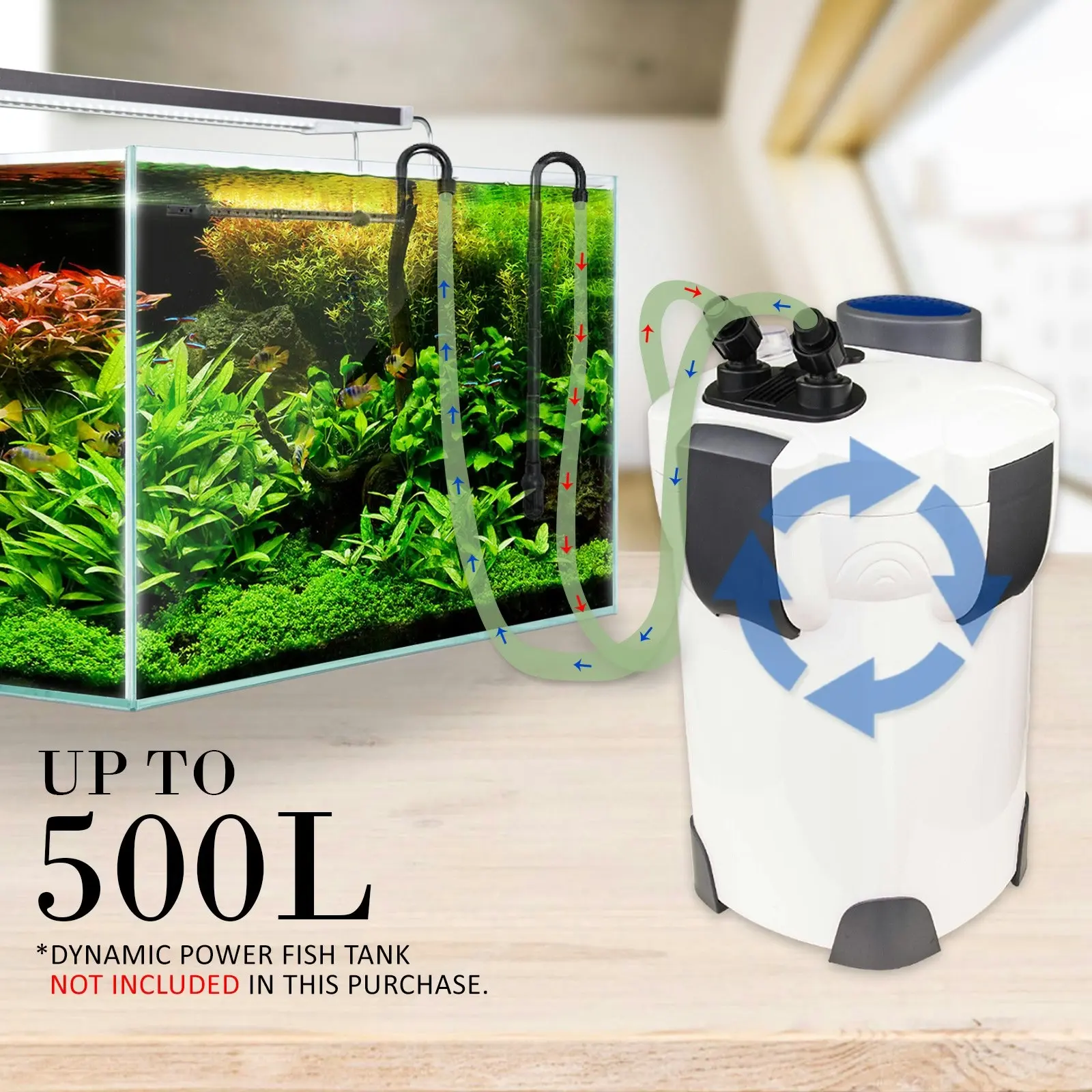 2000L/H UV Light Aquarium Canister Filter + Media Kit